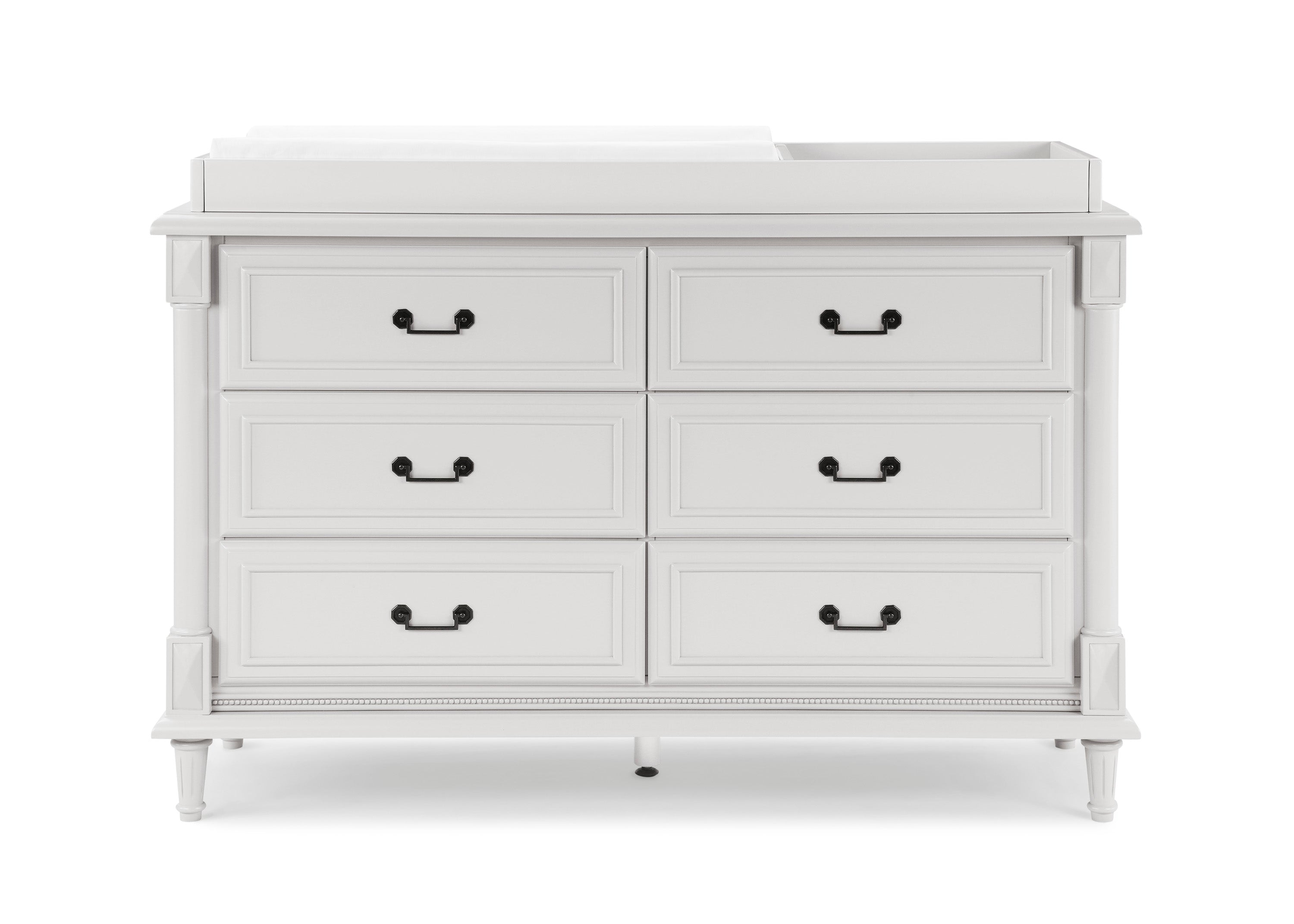 Juliette 6-Drawer Baby Dresser with Changing Table Top | Sturdy Nursery Storage with Interlocking Drawers | Perfect for Baby Room Organization & Diaper Changing Station