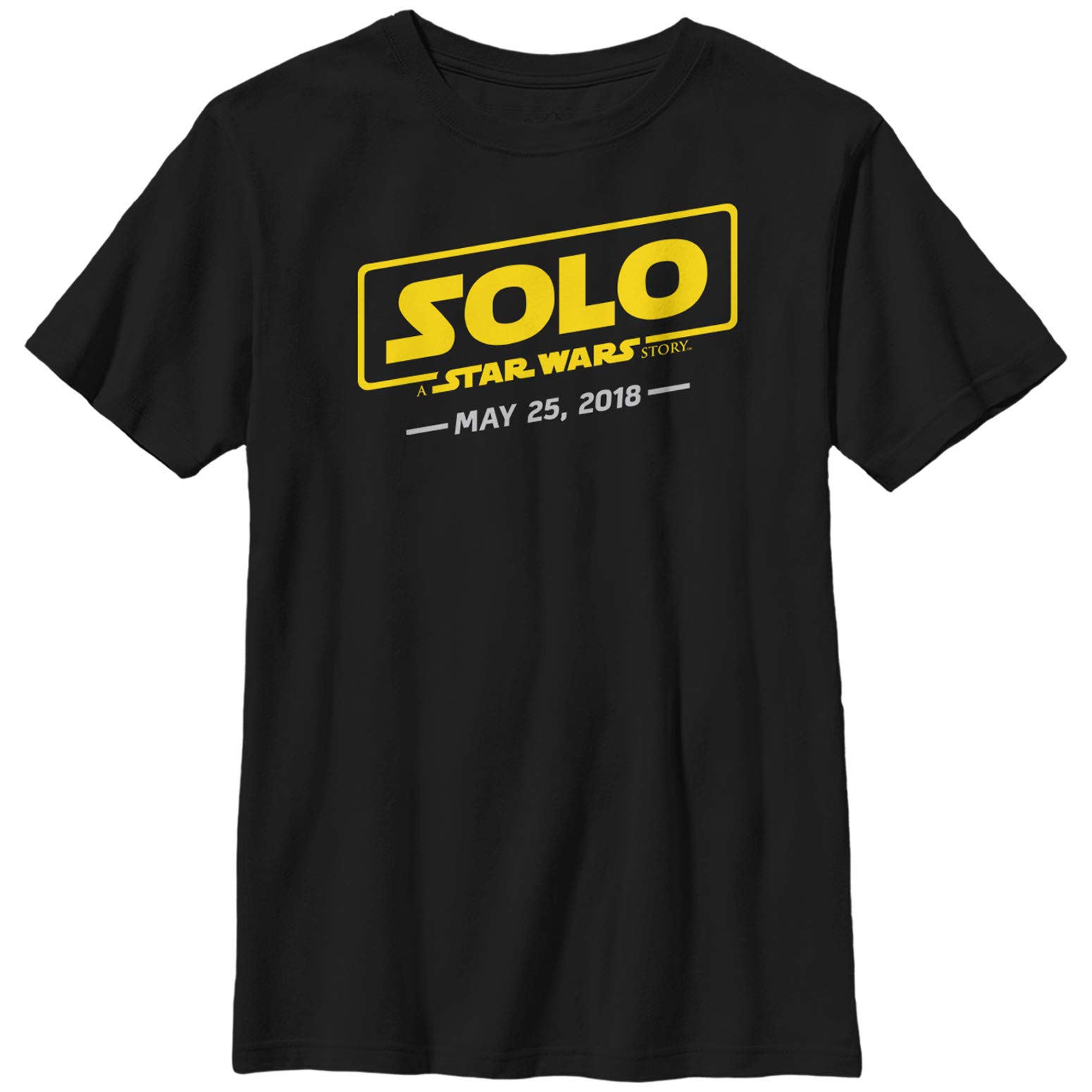 Star Wars Han Solo Logo with Date Boys T-Shirt - Soft Cotton Crewneck Tee for Kids - Perfect for Cosplay, Birthday Gifts & Everyday Wear