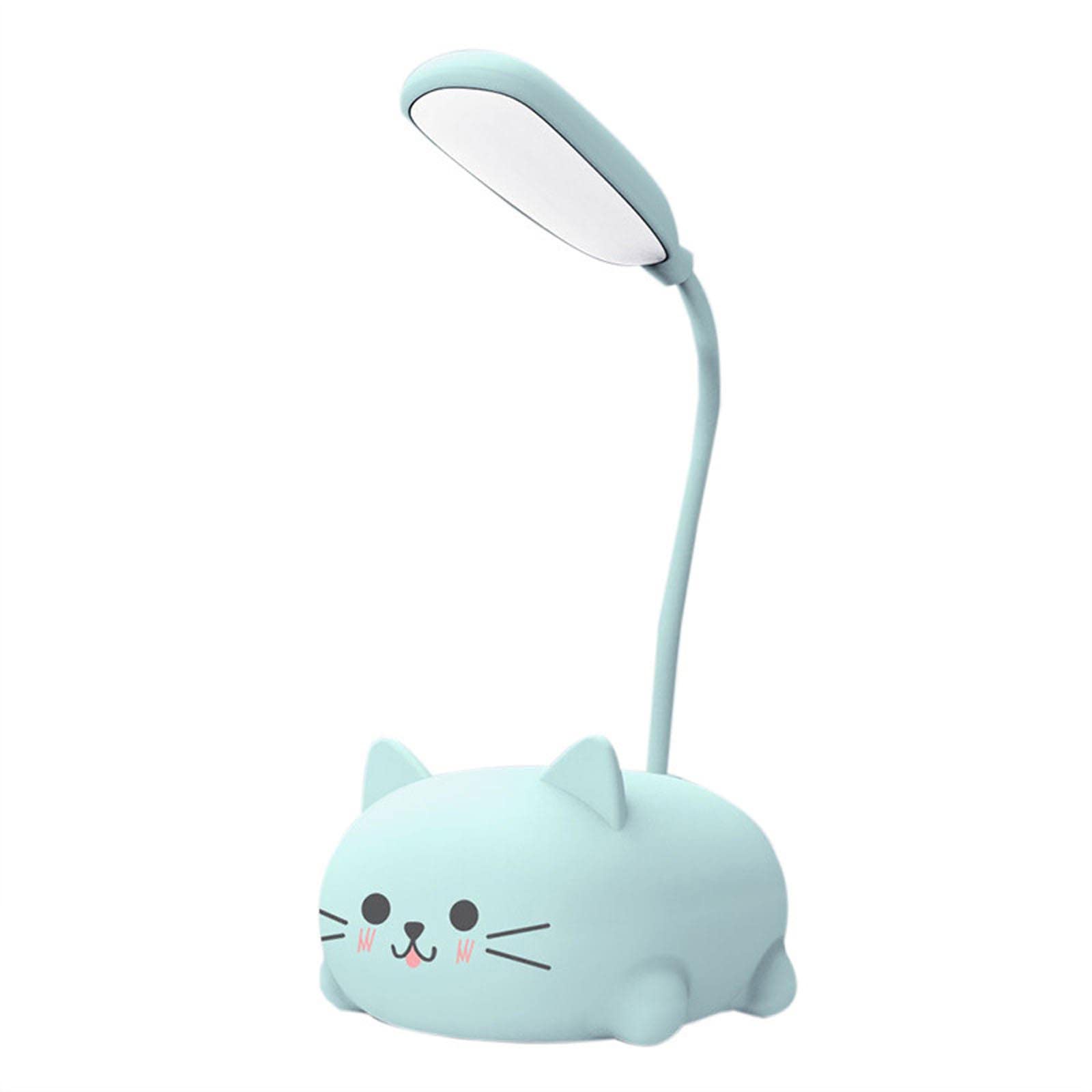 LED Desk Lamp with Wireless Charger for Kids - Eye Protection Study Lamp, USB Rechargeable Night Light, Cartoon-Themed Gift for Students & Dorm Rooms | Perfect for Homework, Reading & Bedtime Use
