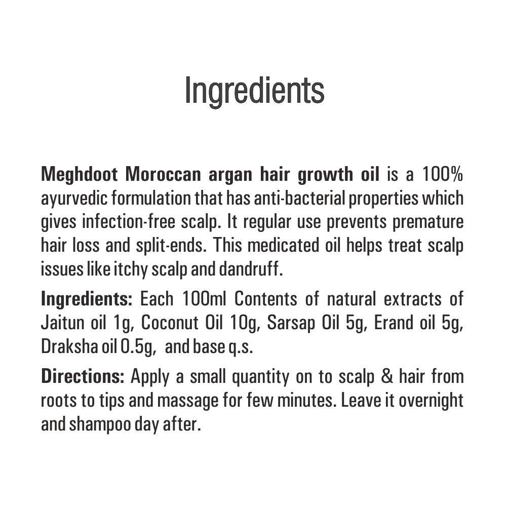 Khadi Meghdoot Moroccan Argan Hair Growth Oil 210ml - Natural Treatment for Hair Growth, Thicker & Silky Hair - Perfect for Daily Hair Care & Scalp Massage