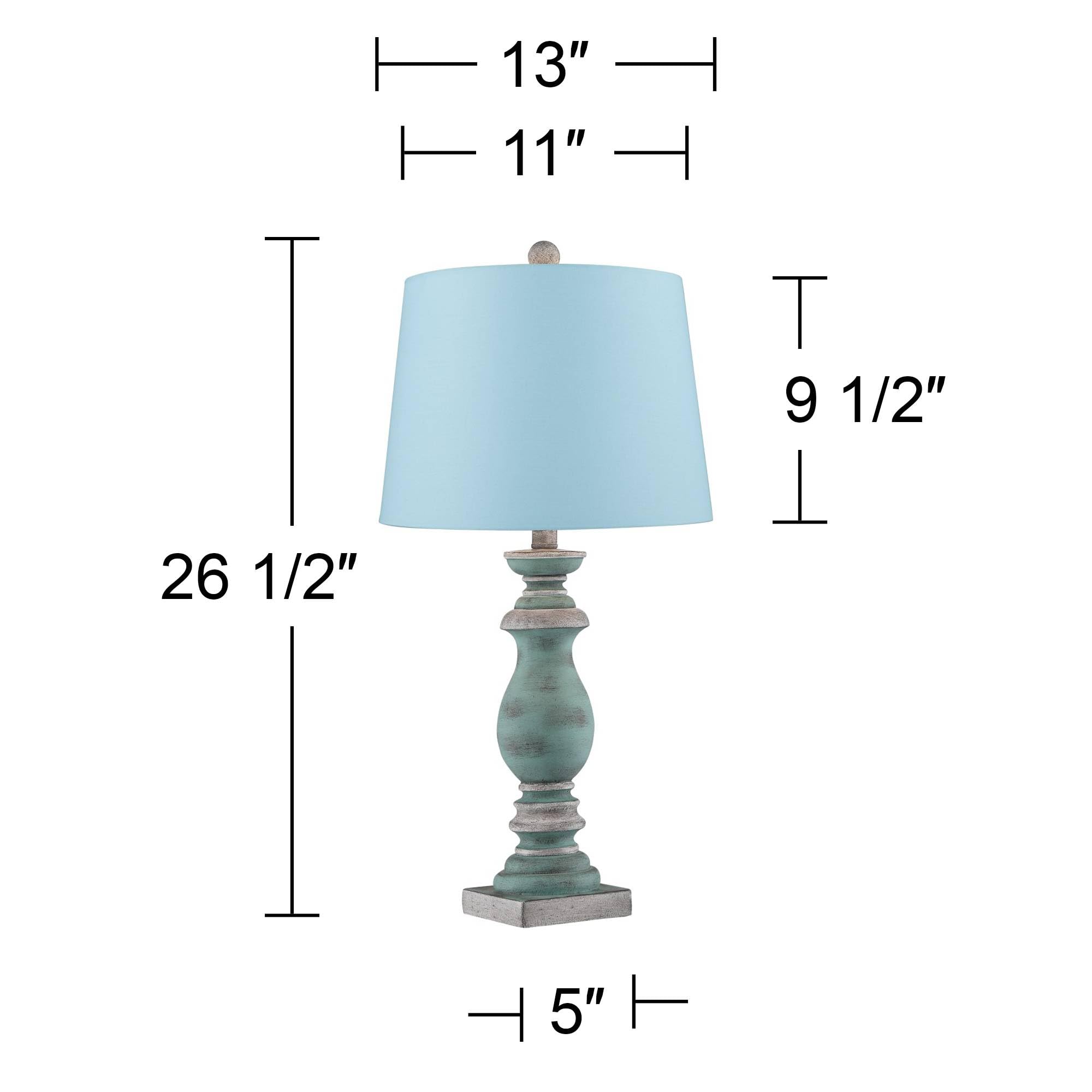 Regency Hill Patsy Rustic Farmhouse Table Lamps Set of 2 - 26.5
