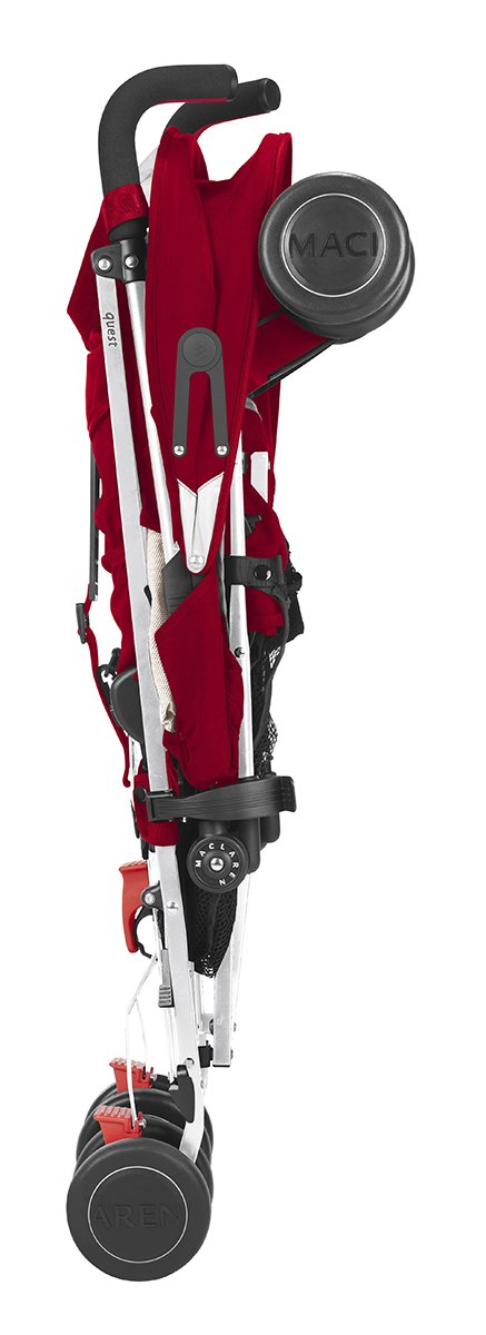 Maclaren Quest Stroller - Lightweight Umbrella Stroller for Travel & Everyday Use - Compact Fold, Adjustable Canopy - Scarlet/Wheat - Perfect for City Walks, Shopping & Air Travel