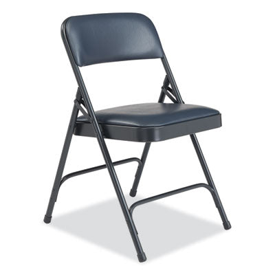 NPS Folding Chairs with Vinyl Seat - Set of 4 Heavy Duty Portable Chairs for Outdoor Events, Camping, Picnics & Home Use