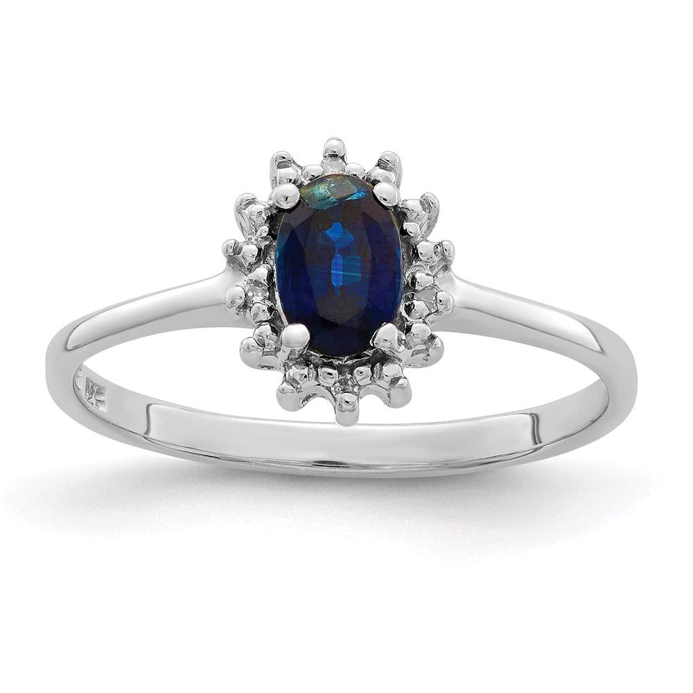 Sonia 925 Sterling Silver Simulated Sapphire & Diamond Engagement Ring - 0.01cttw, 2mm - Perfect for Proposals, Weddings & Anniversary Gifts
