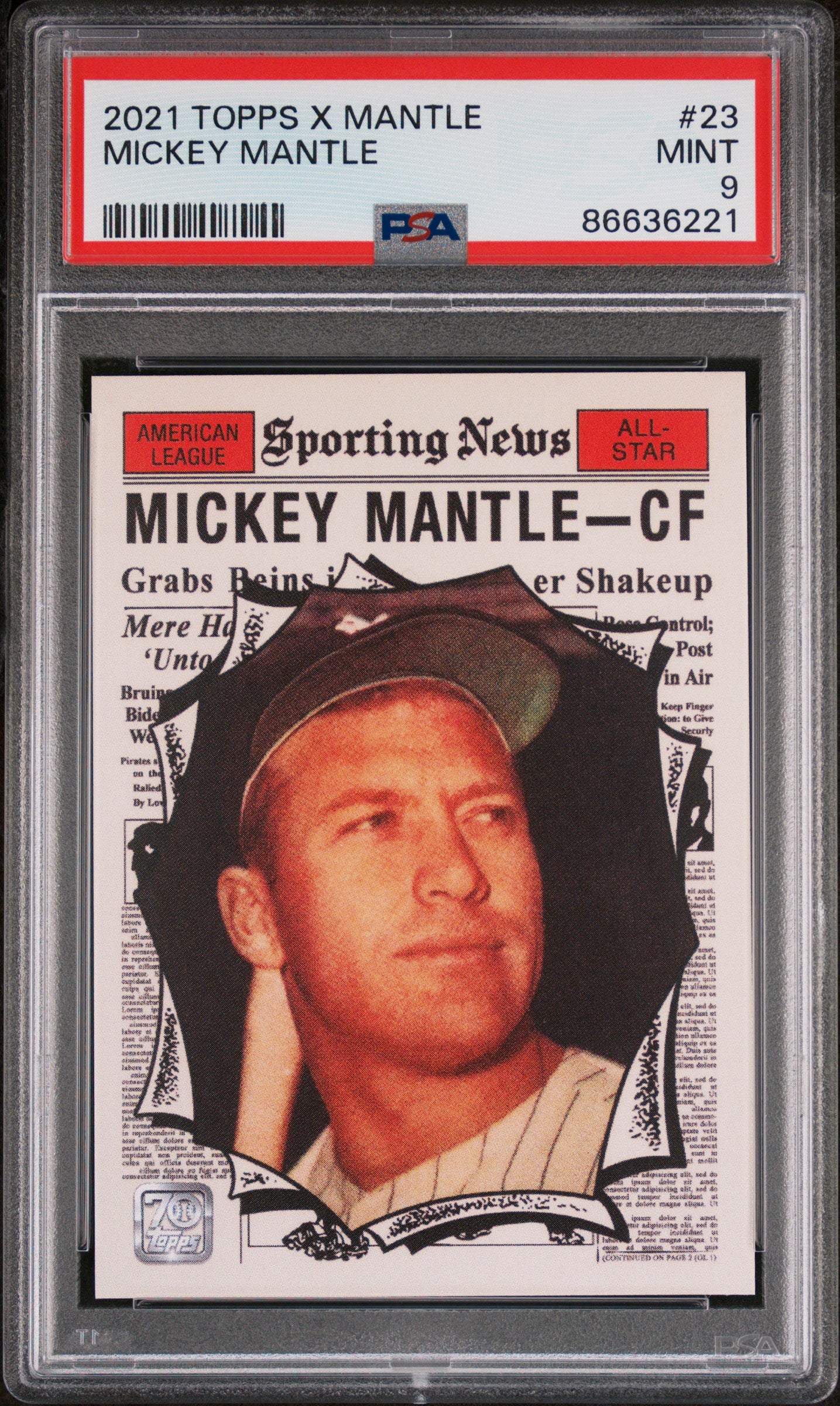 2021 Topps Mickey Mantle Collection #23 PSA 9 Baseball Card - Perfect for Collectors, Sports Memorabilia & Investment - Great for Display, Gifts & Trading
