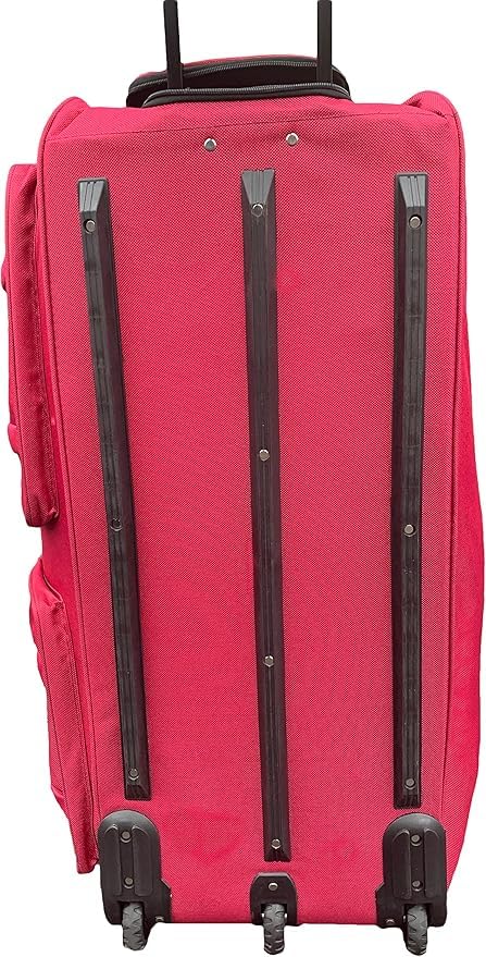 36-inch Heavy Duty Rolling Duffle Bag with Wheels - XL Travel Luggage, Hockey Equipment Bag with Rollers (Fuchsia) - Perfect for Air Travel, Sports Gear Storage & Gym Workout Essentials