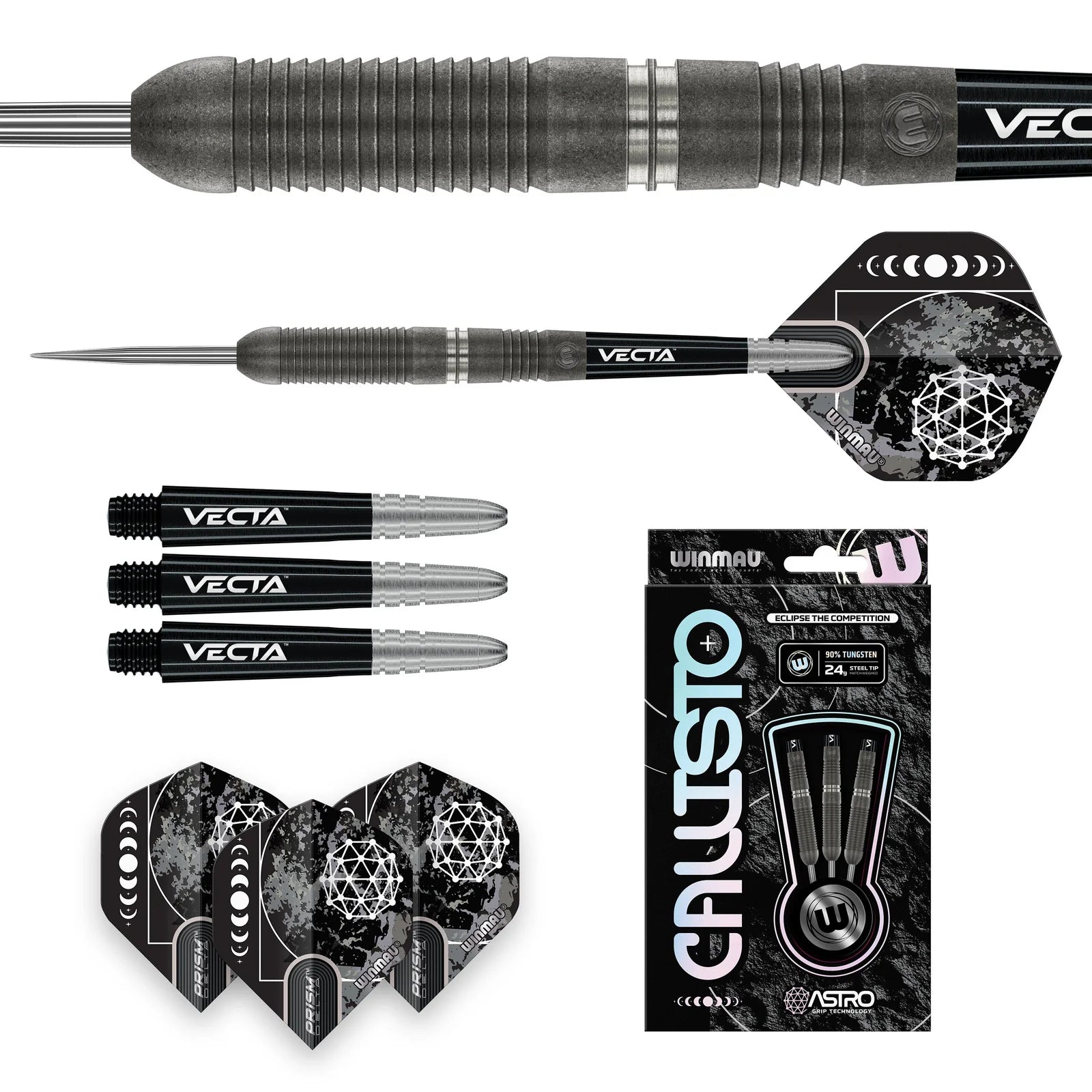 WINMAU Callisto 03 Professional Darts - 90% Tungsten Steel Tip Darts 26g for Precision Throwing - Perfect for Tournaments, Pubs & Home Dartboard Games