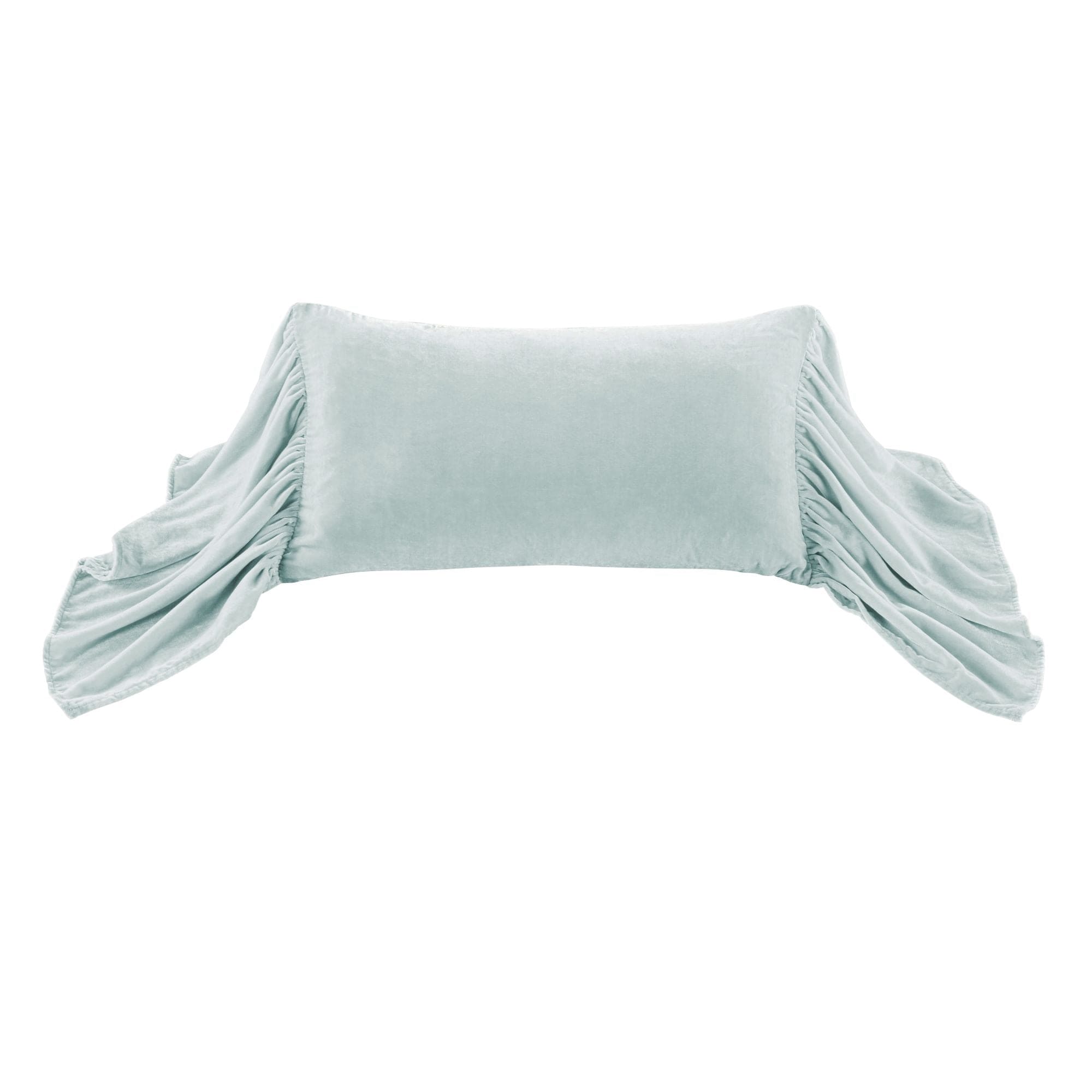 Luxury Stella Faux Silk Velvet Long Ruffled Pillow - Elegant Home Decor for Sofa, Bed & Living Room - Soft Decorative Throw Pillow for Modern Interior Design