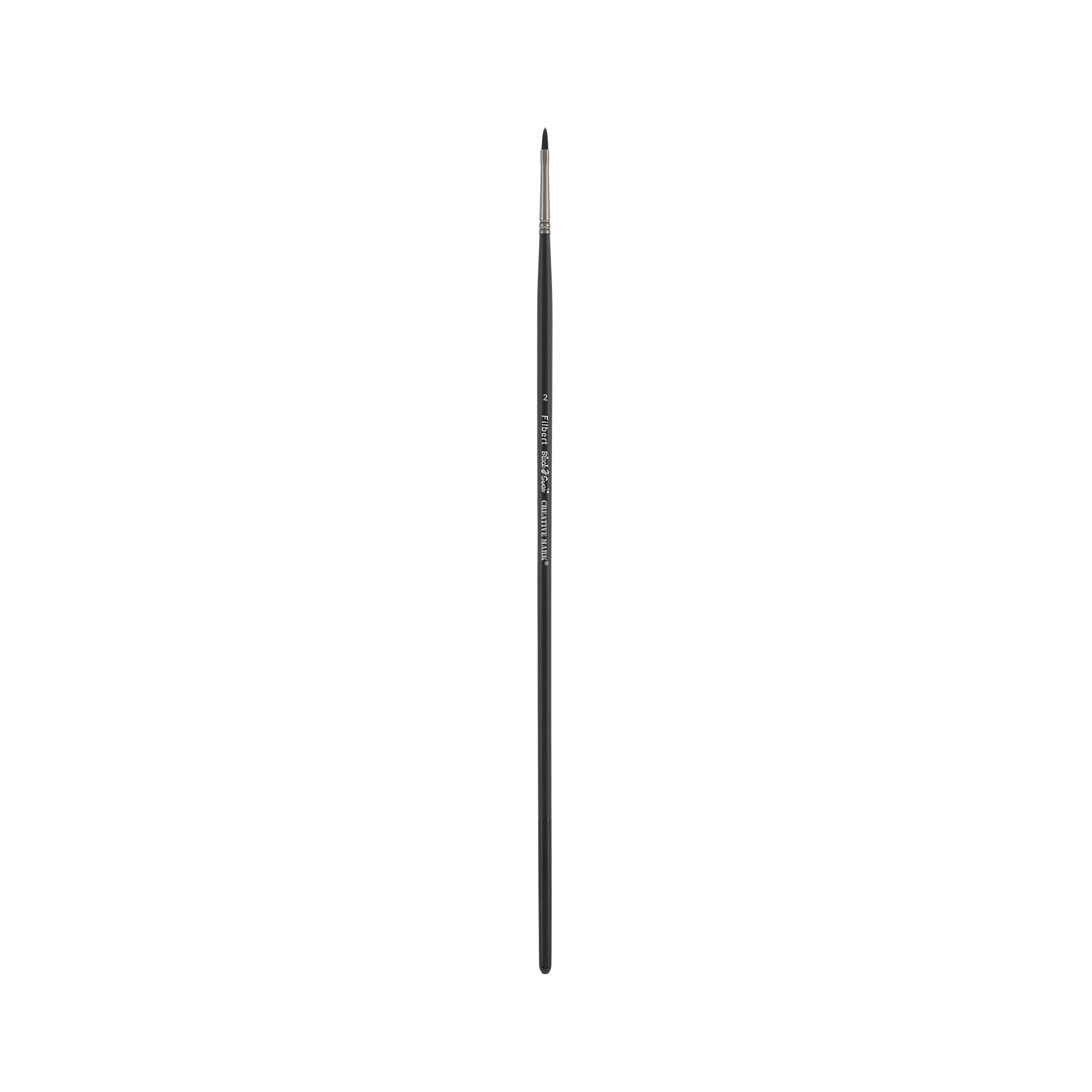 Black Swan Synthetic Red Sable Paint Brushes - Filbert Size #2 - Professional Artist Brushes for Oil, Acrylic & Heavy Body Media - Long Handle for Comfortable Grip - Perfect for Canvas Painting, Portrait Art & Fine Detailing