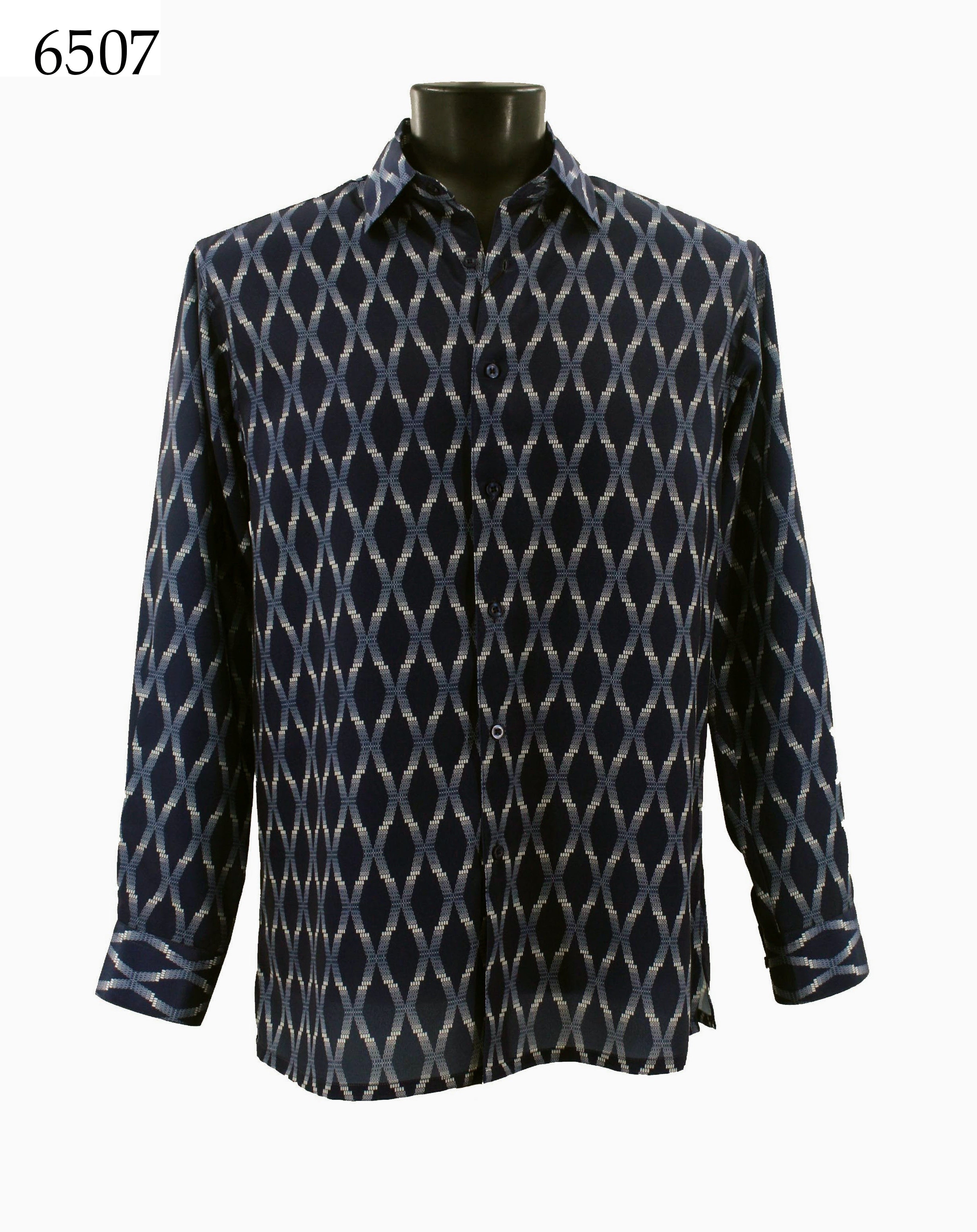Bassiri Men's Long Sleeve Casual Shirt 6507 - Comfortable Button Down Work Shirt for Office, Business & Everyday Wear