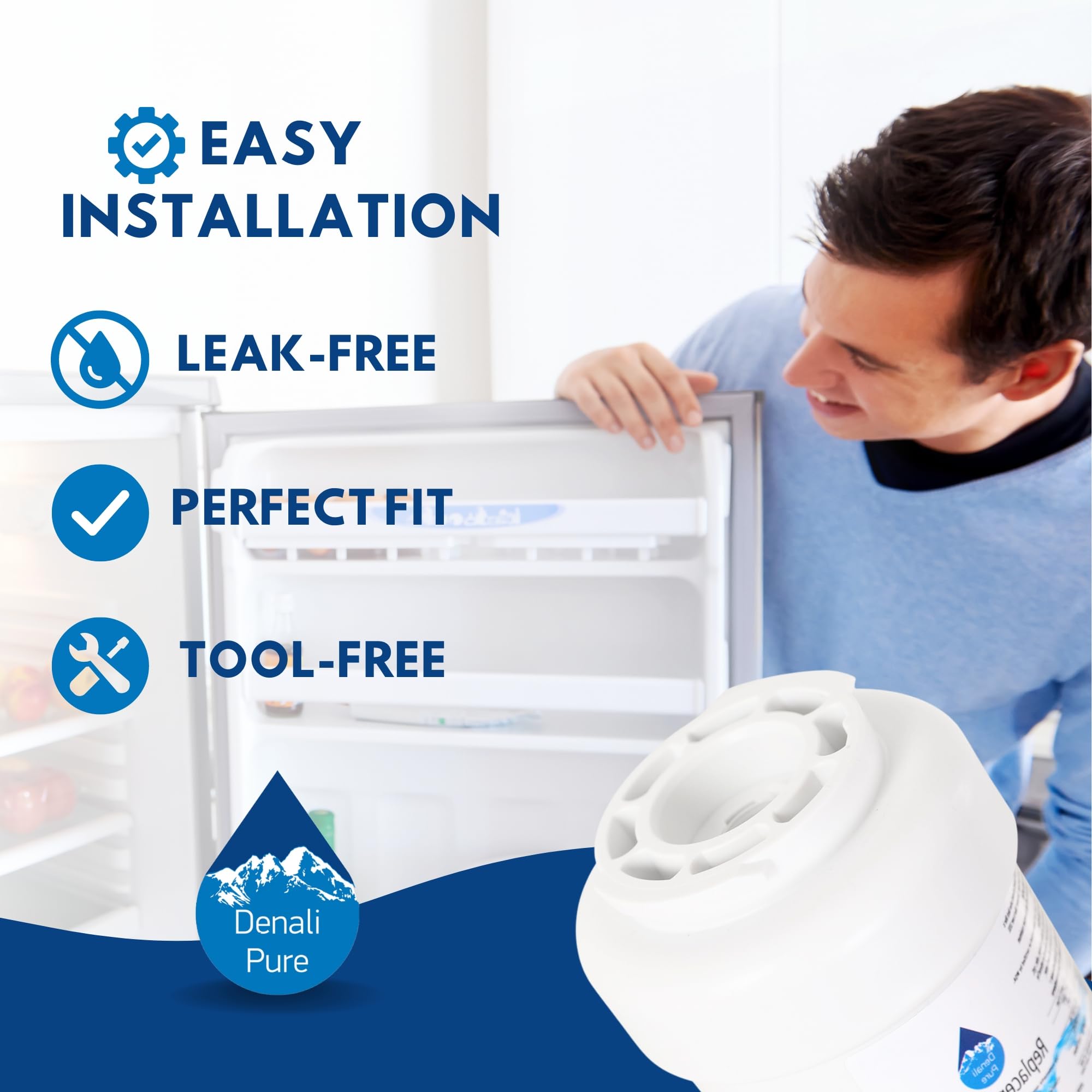 6-Pack GE GSHF6HGDBCCC Refrigerator Water Filter Replacement - Compatible with MWF & MWFP Fridge Filters | Pure Drinking Water for Home & Office Use