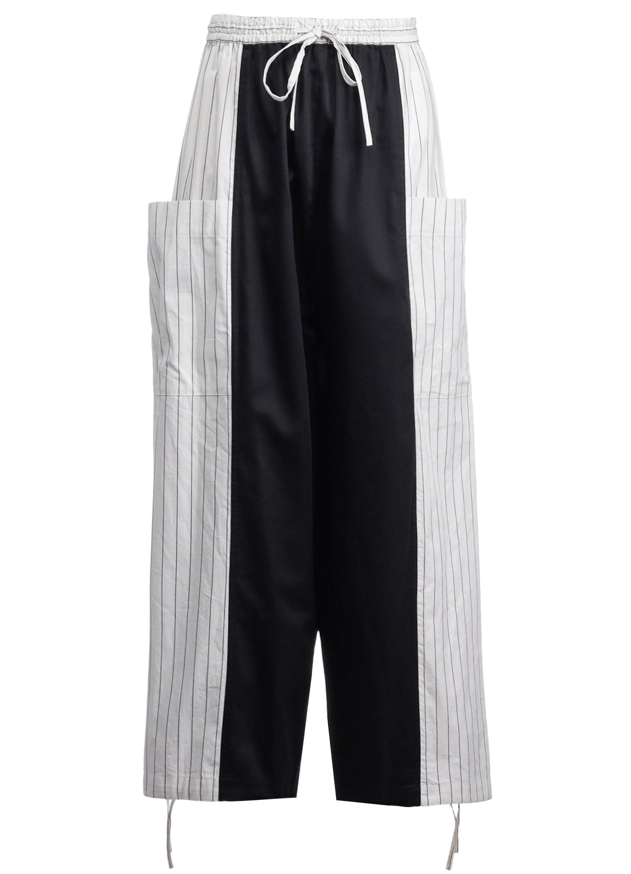 **Cotton Satin Stripe Switching Pants for Women - Comfortable Lounge & Sleep Pants (Medium) - Perfect for Relaxing at Home, Yoga, and Travel**