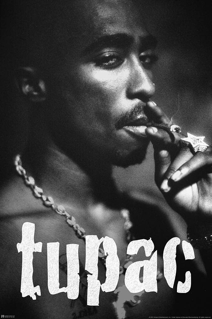 Tupac Smoking Joint Poster - 36x54 Large 2Pac Wall Art for Room Decor, 90s Hip Hop Memorabilia, Rap Music Merchandise | Perfect for Bedroom, Living Room & Office Aesthetic