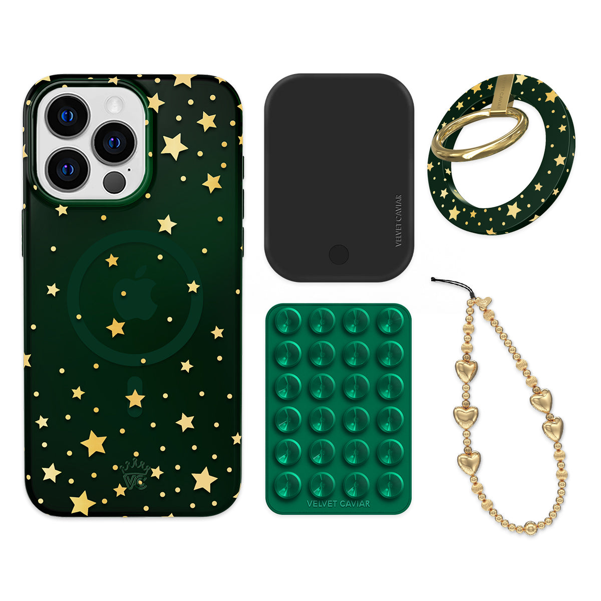 Evergreen Stars iPhone Grip Bundle Set - Non-Slip Phone Holder with Stand for iPhone 12/13/14/15 Pro Max - Perfect for Gym, Running, Driving & Video Calls