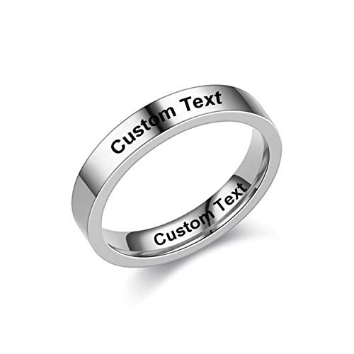 Custom Engraved Promise Rings for Couples & Best Friends - Personalized Name Wedding Bands for Men & Women in Sterling Silver - Perfect for Anniversaries, Engagements & Romantic Gifts