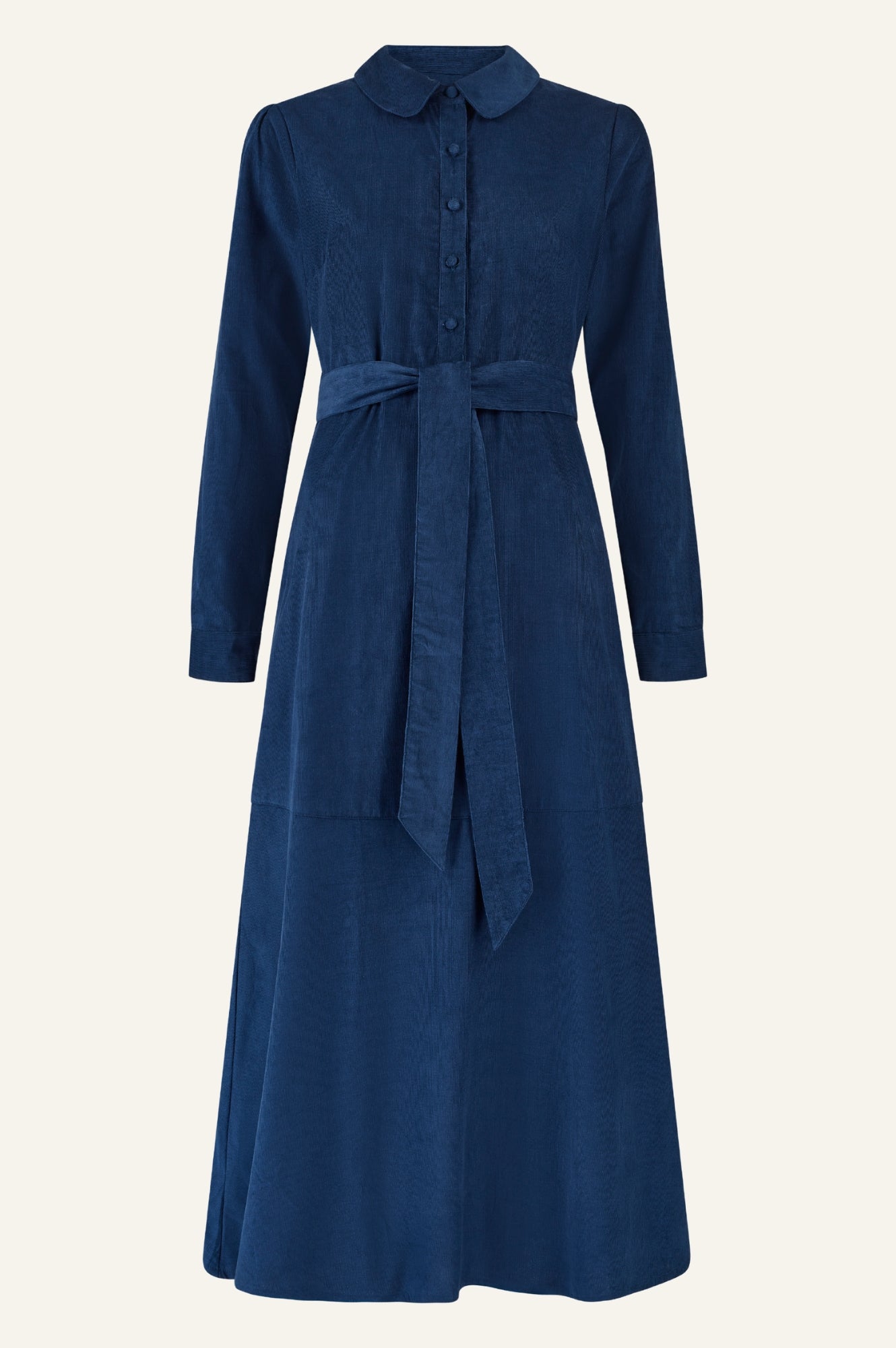 Marissa Corduroy Dress for Women - Soft Stretch Navy Blue Corduroy A-Line Dress with Pockets | Perfect for Fall Winter, Office Wear, Casual Outings and Date Nights