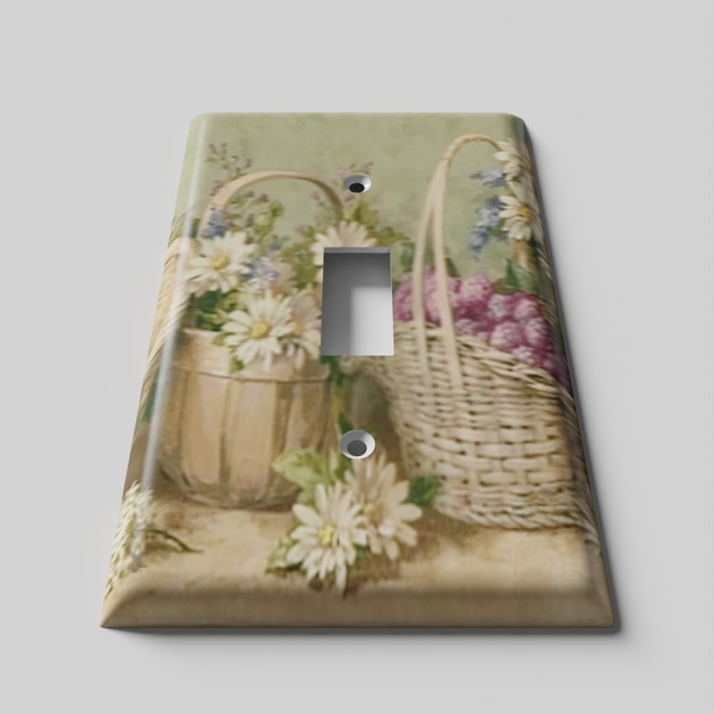 Decorative Flower Light Switch Cover - Single Toggle Wall Plate for Home Decor