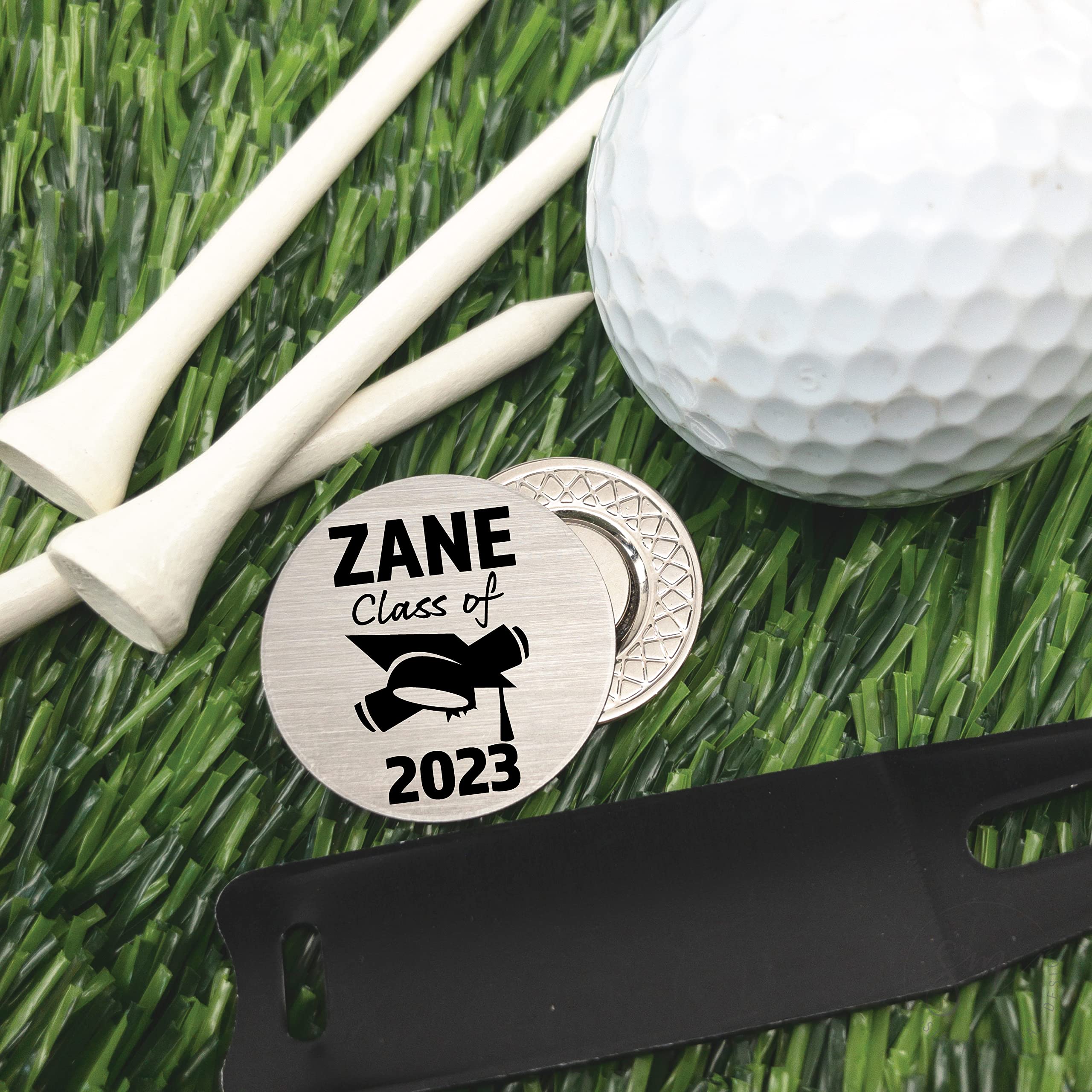Personalized Class of 2024 Golf Ball Marker - Unique Graduation Gift for Boys - Engraved Golf Accessory for Graduates - Perfect for Golf Lovers & Graduation Celebrations