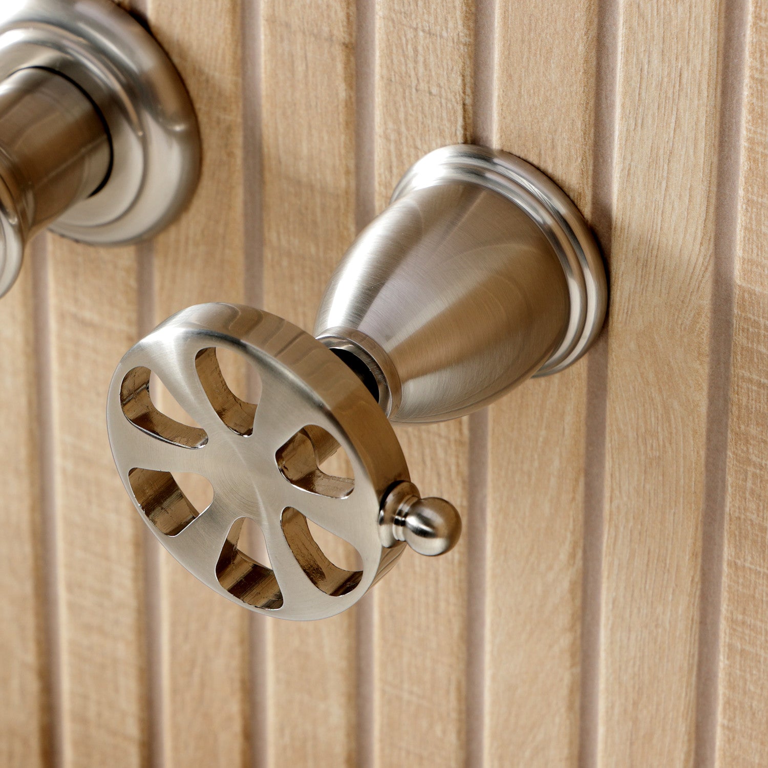 Belknap KS5028RX Brushed Nickel Roman Tub Faucet - 3 Hole Wall Mount Two Handle Bathroom Fixture for Spa, Luxury Bath & Master Suite Installation