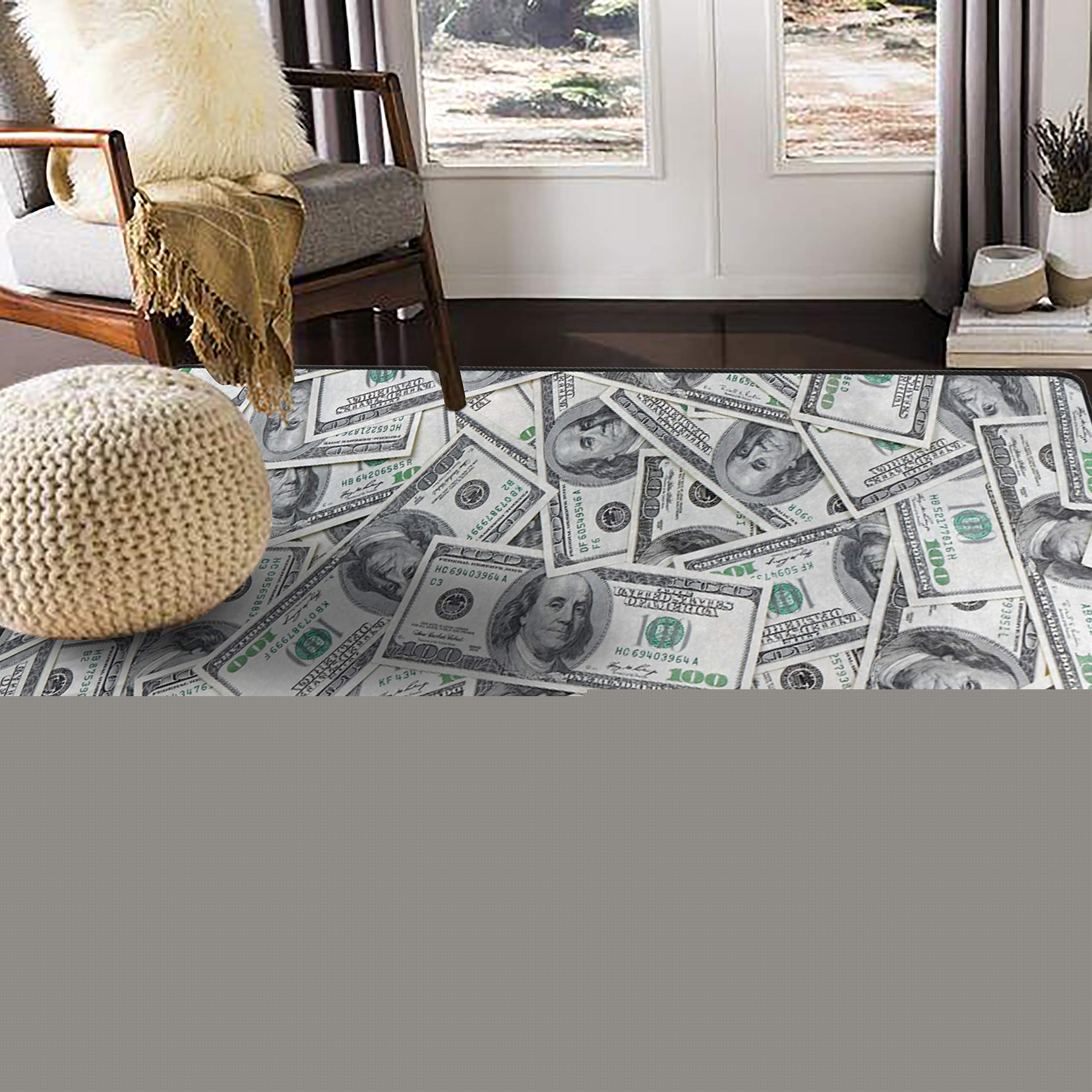 ALAZA Funny Dollar Money Print Area Rug - 5'3