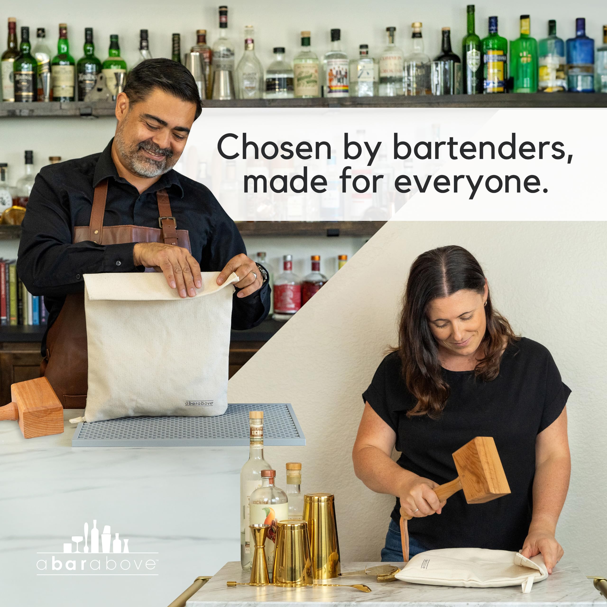 Premium Lewis Bag - Reusable Black Ice Crusher Bag for Cocktails & Mai Tais | Professional Grade Canvas with Flap | XL 15.5