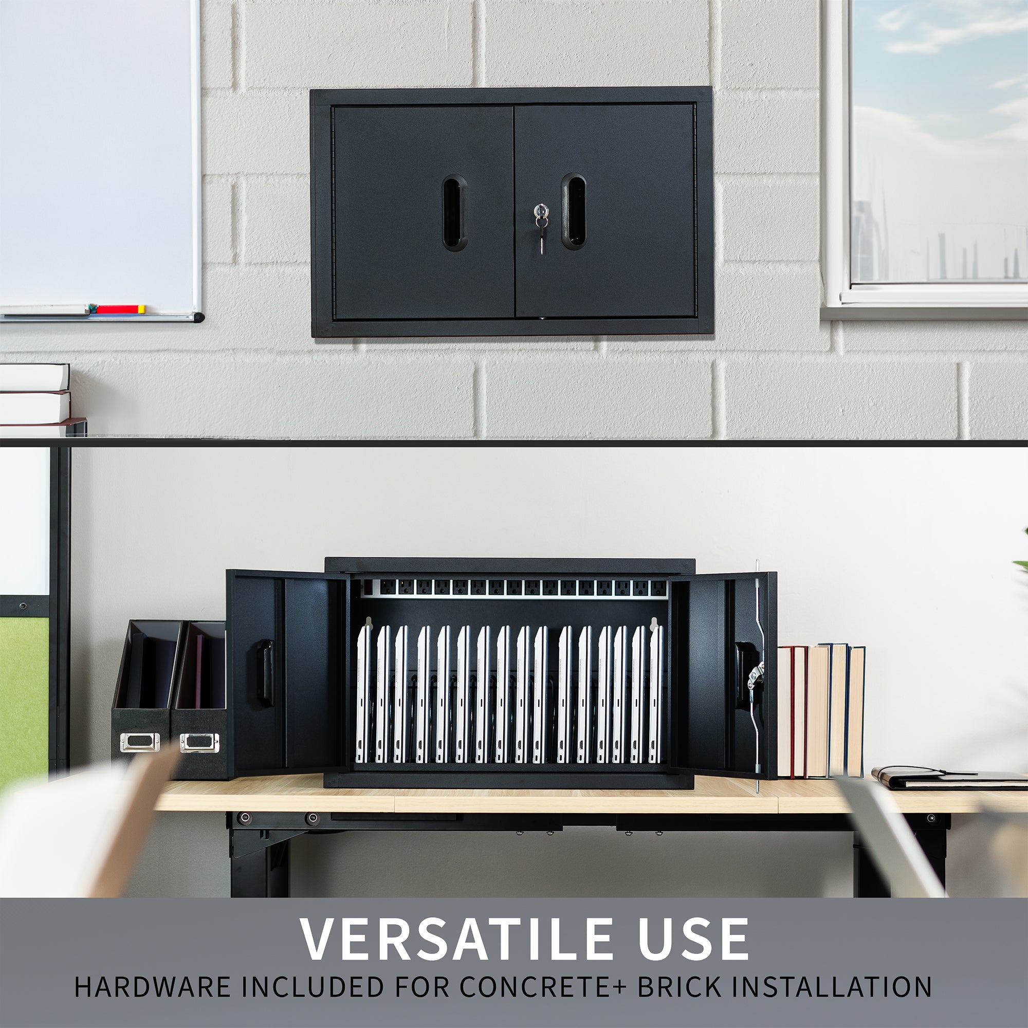 16-Port USB Charging Station with Lock - Secure Multi-Device Charging Cabinet for Phones, Tablets & Electronics - Perfect for Schools, Offices & Retail Stores