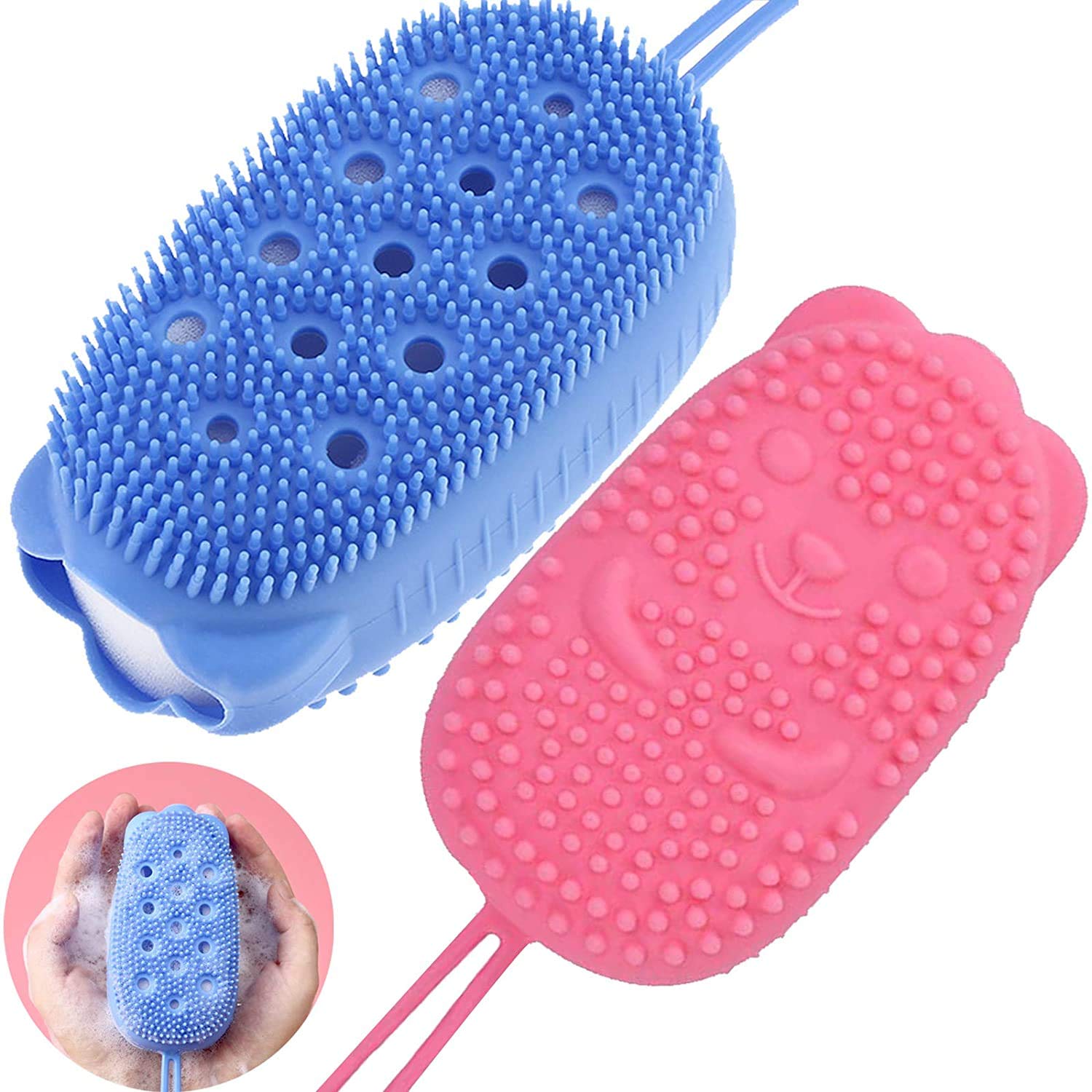 WIDERZONE Silicone Bubble Bath Brush - Quick Foaming Shower Brush with Soft Massage Bristles for Exfoliating & Cleansing Skin | Perfect for Spa, Bathroom & Relaxing Self-Care Routines