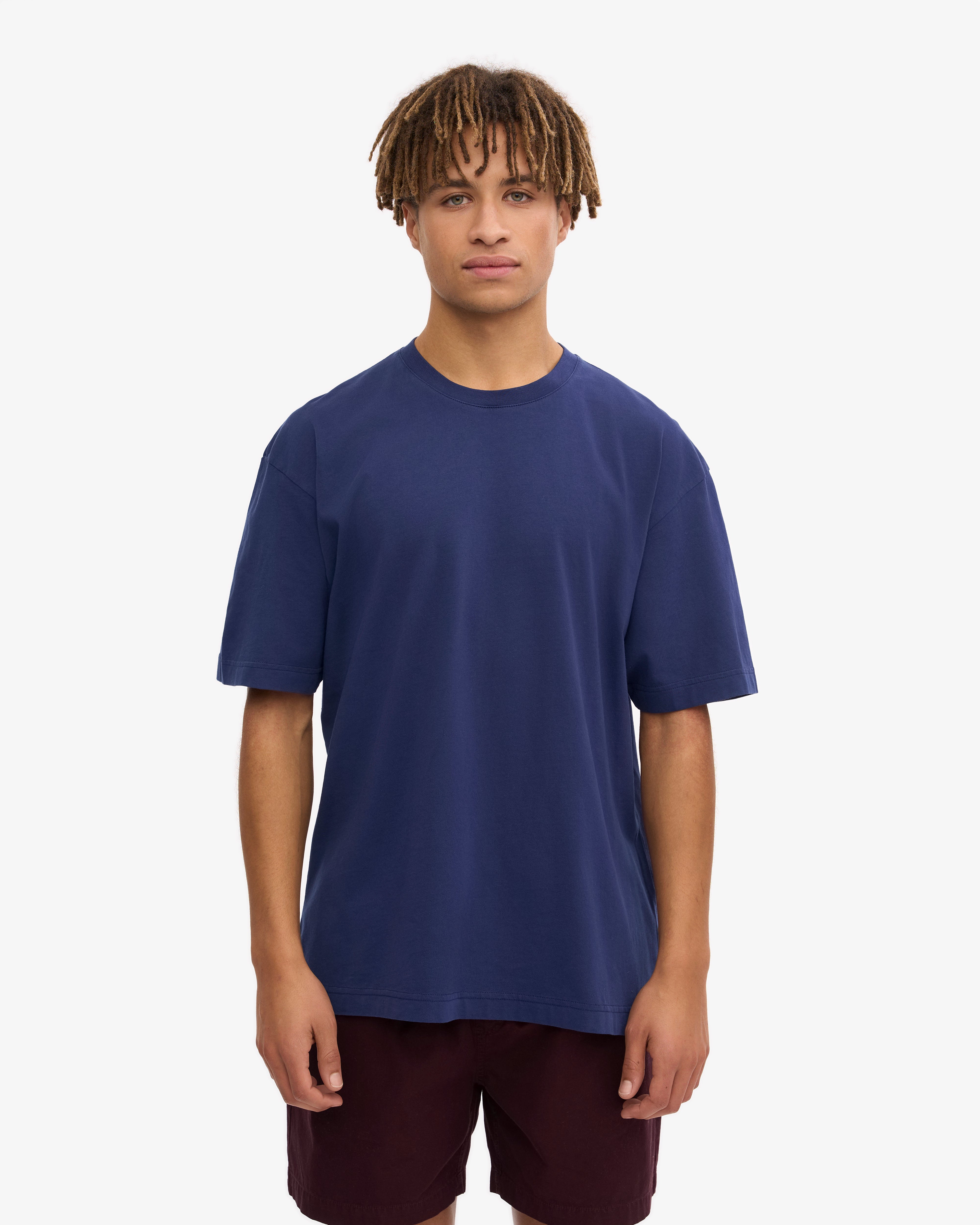 Oversized Organic Cotton T-Shirt for Women - Soft & Comfortable Marine Blue Tee - Perfect for Casual Wear, Loungewear & Everyday Outfits
