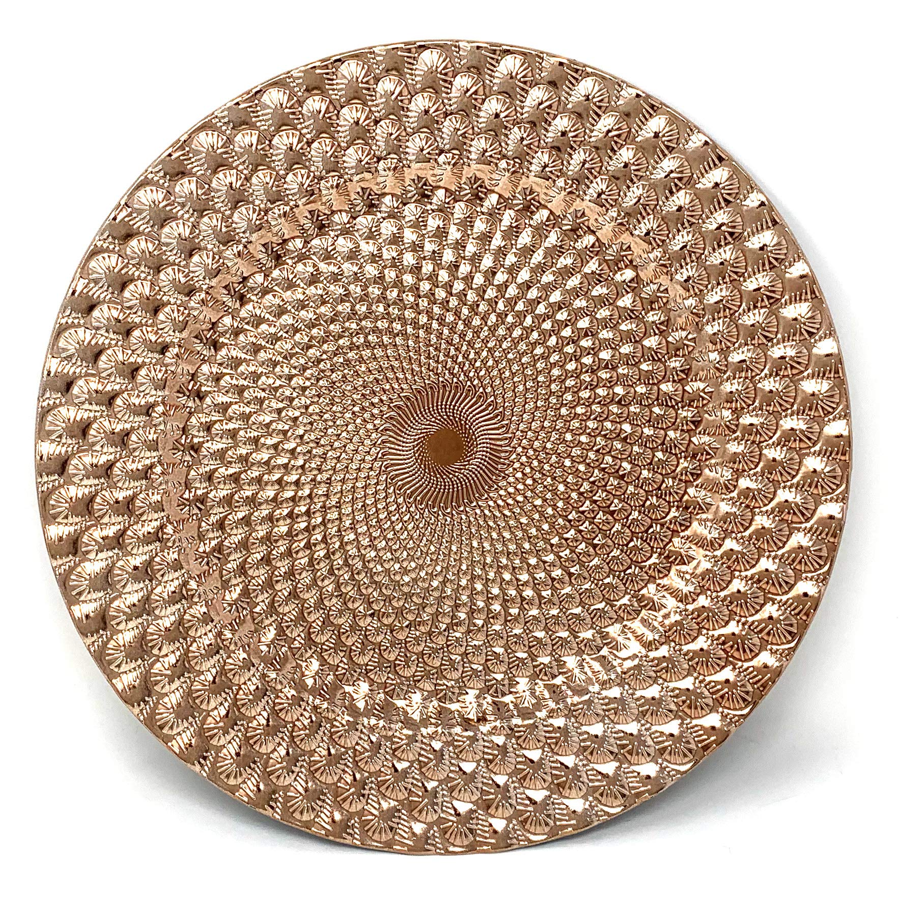 Allgala 13-Inch 48-Pack Premium Round Charger Plates - Elegant Peacock Rose Gold Design (HD80363) for Weddings, Parties & Formal Dining Events