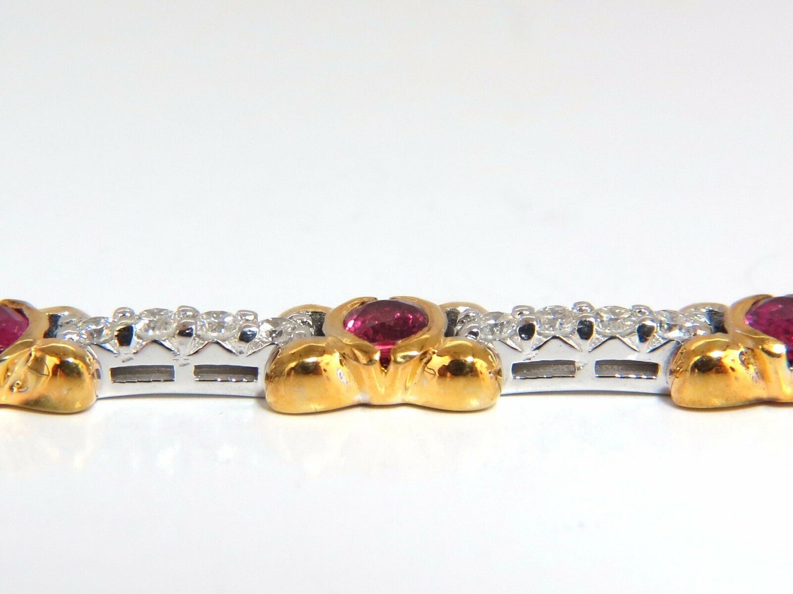 3.76ct Natural Ruby & Diamond Tennis Bracelet in 14K Gold - Vivid Red Gemstone Jewelry for Women, Perfect Gift for Anniversary, Valentine's Day & Special Occasions