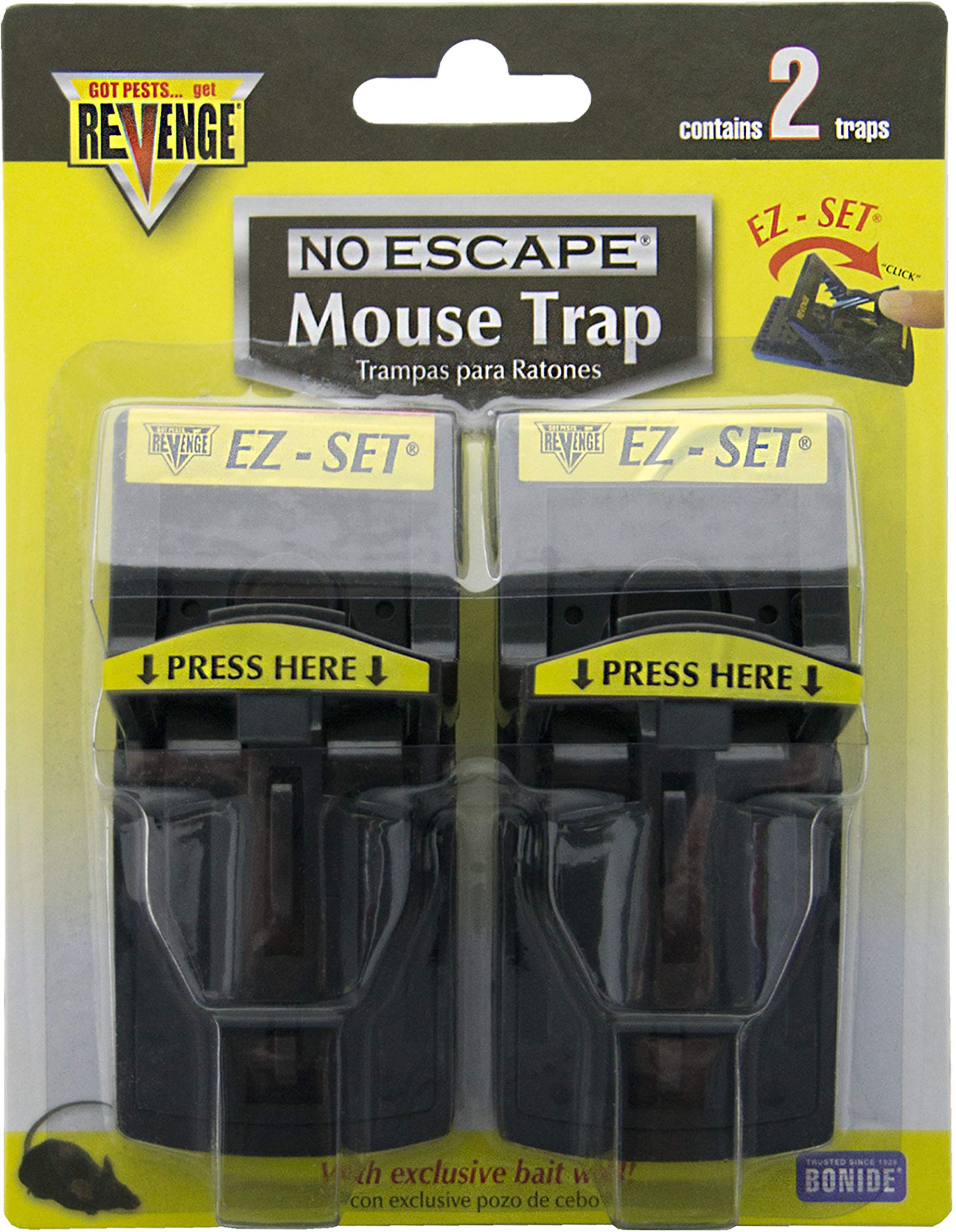 Revenge Press N Set Mouse Trap - Humane & Effective Rodent Control for Home, Garage & Garden | Easy to Use & Reusable