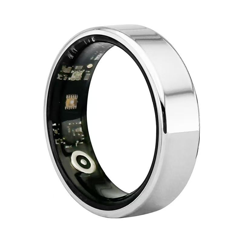 Ultra-Thin Smart Ring with Charging Case - Health & Fitness Tracker for Heart Rate, Blood Oxygen, Sleep Monitoring & Menstrual Cycle Tracking - Compatible with Android & iOS (No App Subscription Needed) - Perfect for Workouts, Sleep Analysis & Daily Health Tracking