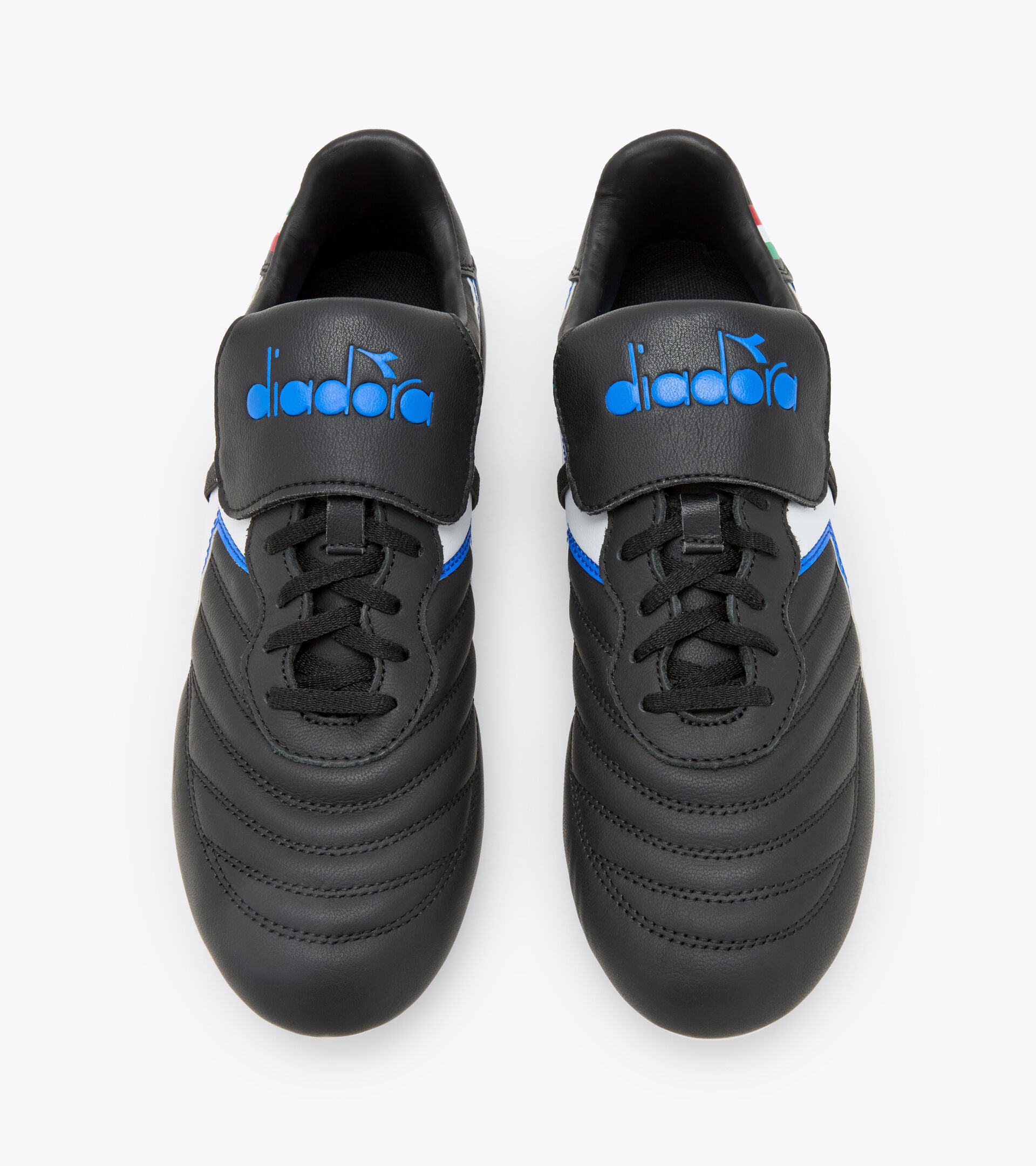 Diadora Brasil OG LT T MDPU Soccer Cleats for Men - Black/White/Royal Blue - Lightweight & Durable Football Shoes for Turf & Artificial Grass - Perfect for Training & Matches