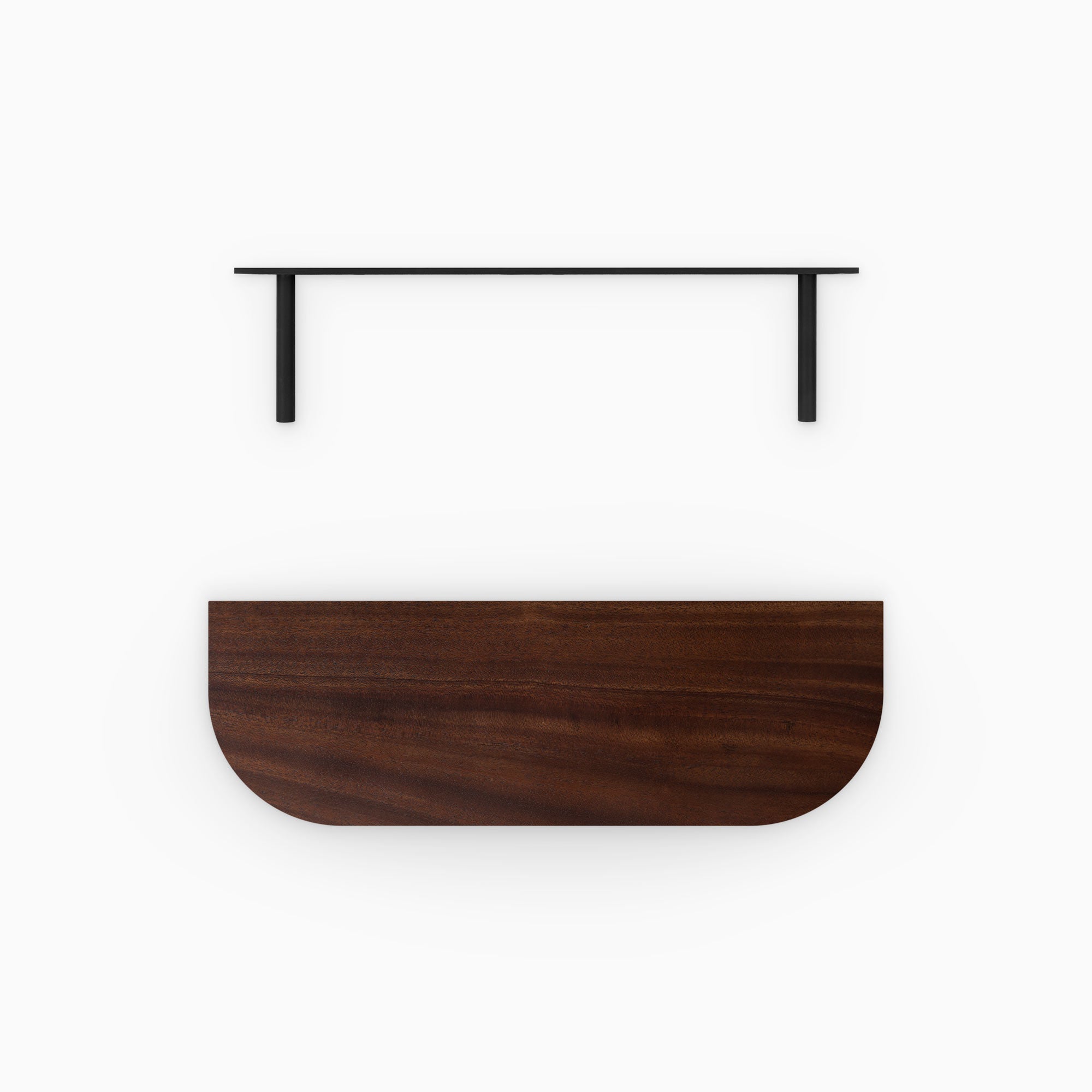 Aksel RADius Dutch Mocha Floating Shelf - Modern Wood Wall Shelf for Living Room, Kitchen, Bathroom - Stylish Storage Solution for Books, Plants & Decor