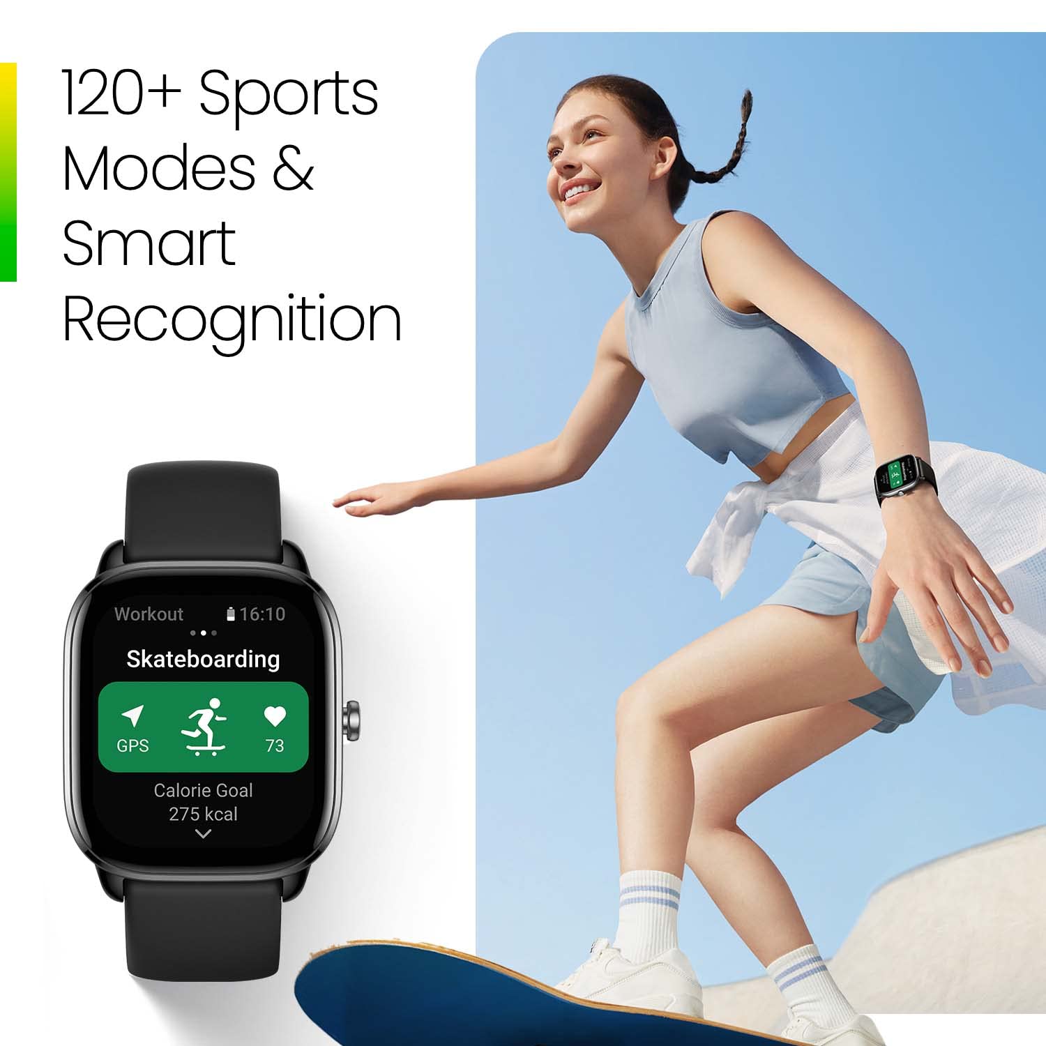 Amazfit GTS 4 Mini Smart Watch for Women & Men - Alexa Built-in, GPS Fitness Tracker with 120+ Sport Modes, 15-Day Battery, Heart Rate & SpO2 Monitor - Compatible with Android & iPhone (Black) - Perfect for Running, Gym Workouts & Daily Activity Tracking