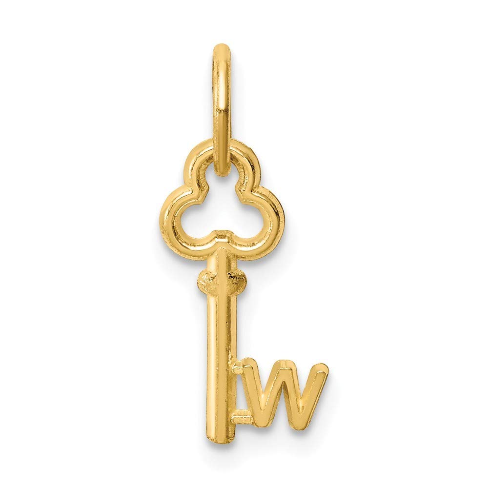 14K Yellow Gold Letter W Initial Charm Pendant - Elegant Personalized Jewelry for Necklace, Bracelet, or Keychain - Perfect Gift for Women, Birthday, Anniversary & Special Occasions