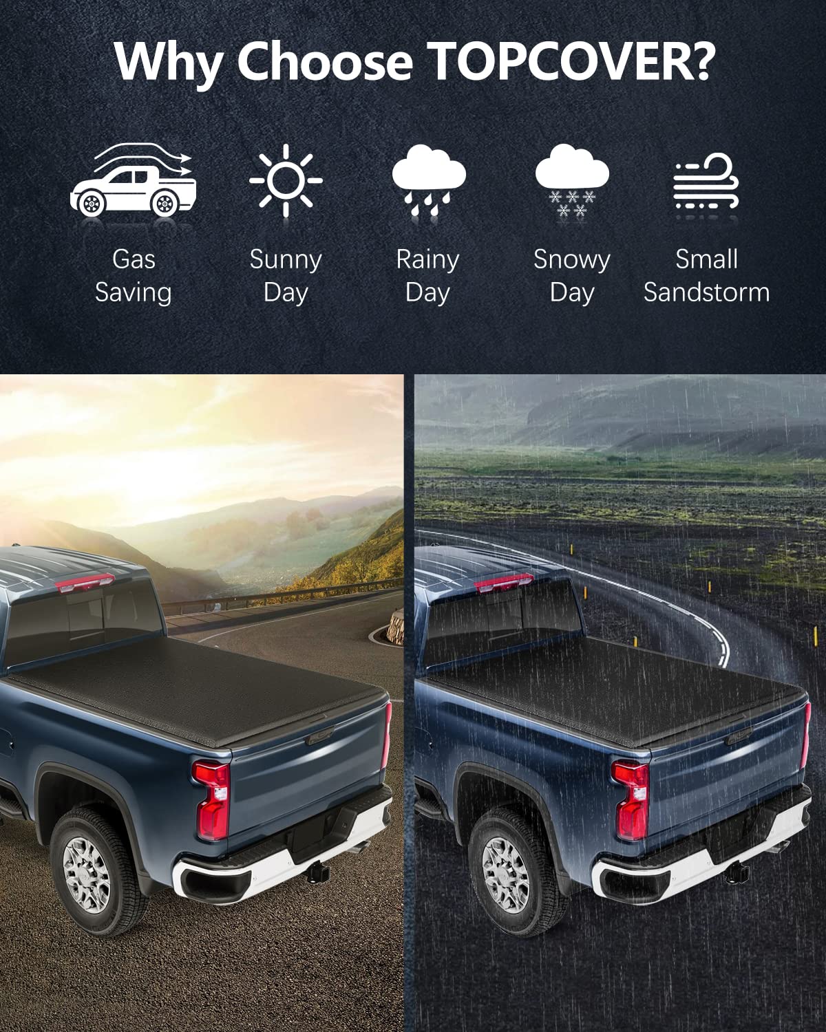 Soft Tri-Fold Truck Bed Tonneau Cover for Nissan Frontier 2005-2019 Fleetside 5FT Bed | Black Waterproof Pickup Truck Bed Cover | Perfect for Hauling & Outdoor Adventures