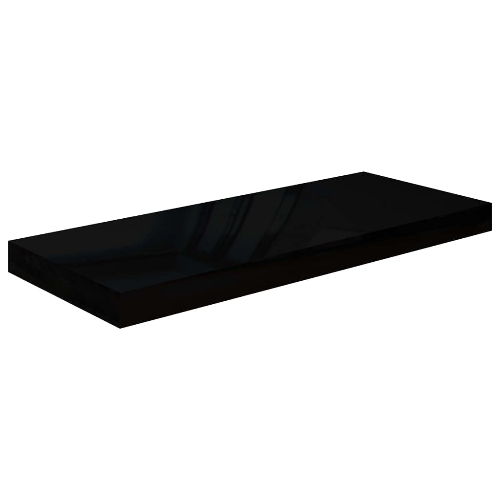 Floating Shelves Wall Mounted - 23.6x9.3x1.5 Inches High Gloss Black Display Shelf for Awards, Books, Collectibles, Home Decor - Perfect for Living Room, Bedroom, Office Organization (1 Piece)