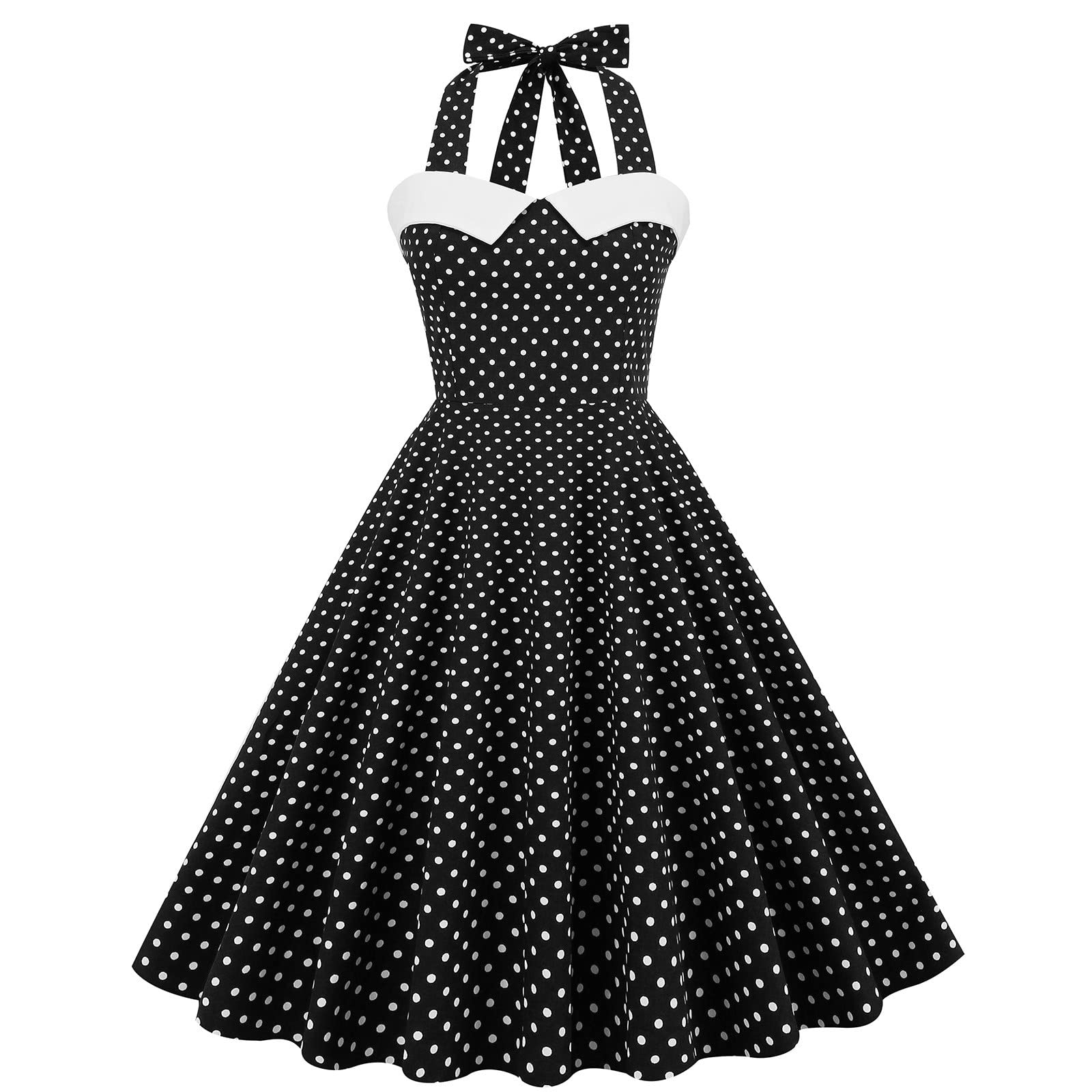 2022 Women's Summer Dresses - Retro Casual Sleeveless Maxi Dress with Pockets, Sexy Pullover Dot Print Beach Cover Up, Loose Waist Long Dress for Vacation, Pool Party & Boho Fashion