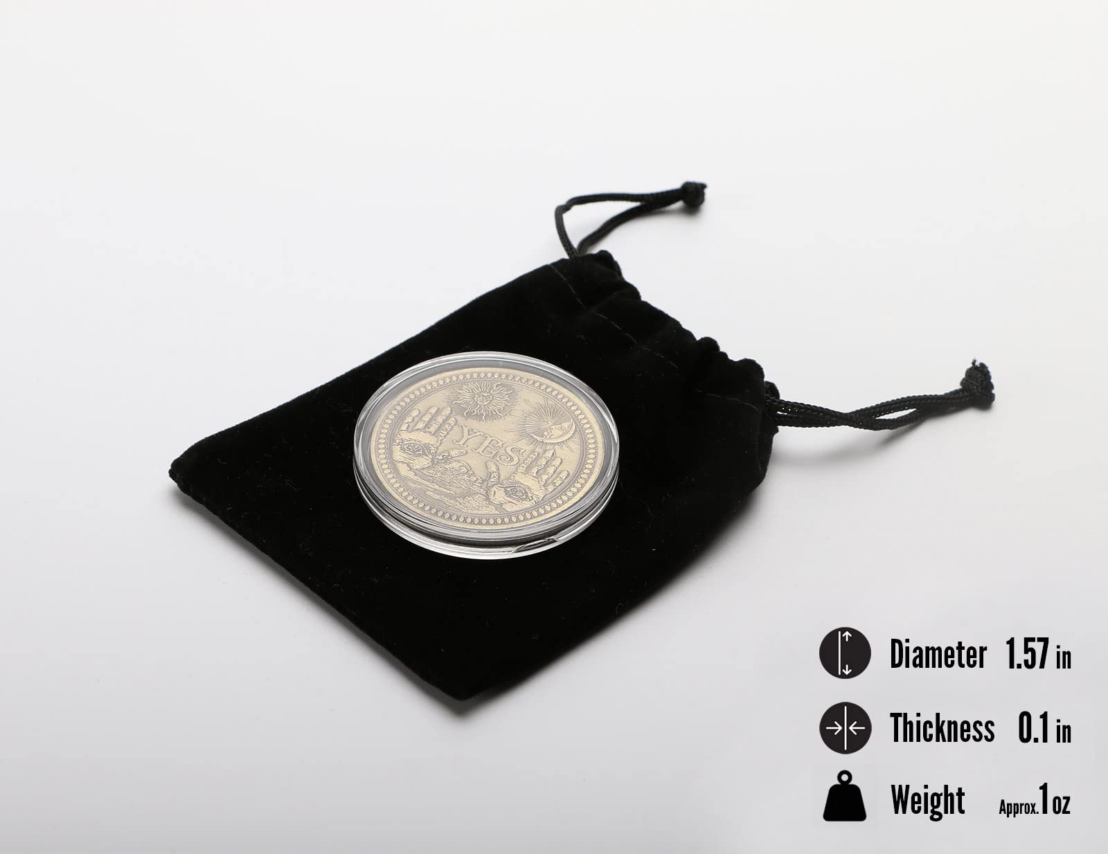 Yes No Coin Decision Maker - Novelty Collectible Challenge Coin for Commemorative Coin Collectors | Fun Flipping Game for Decision Making, Office Gifts & Party Games