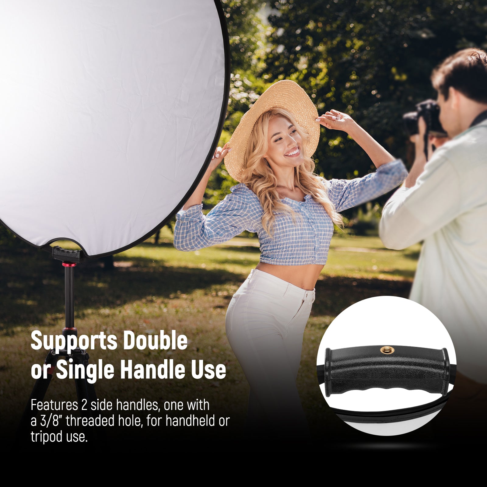 NEEWER RF 80II 5-in-1 Handheld Foldable Light Reflector Kit for Photography, Videography, and Studio Lighting - Perfect for Portraits, Product Shoots, and Outdoor Scenes