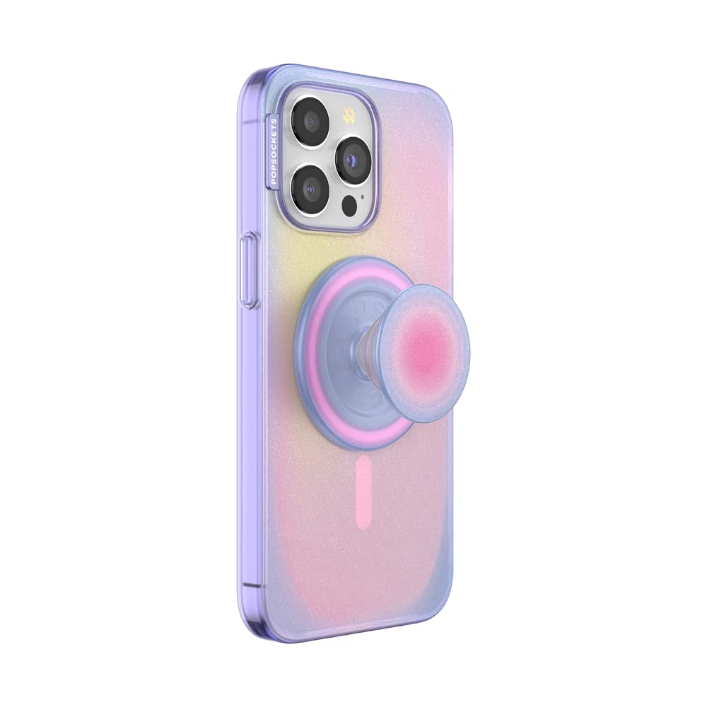 PopSockets iPhone 15 Pro Max Case with Round Phone Grip - MagSafe Compatible Protective Cover for iPhone 15 Pro Max, Wireless Charging Support - Aura Design | Perfect for Daily Use, Travel & Hands-Free Calling