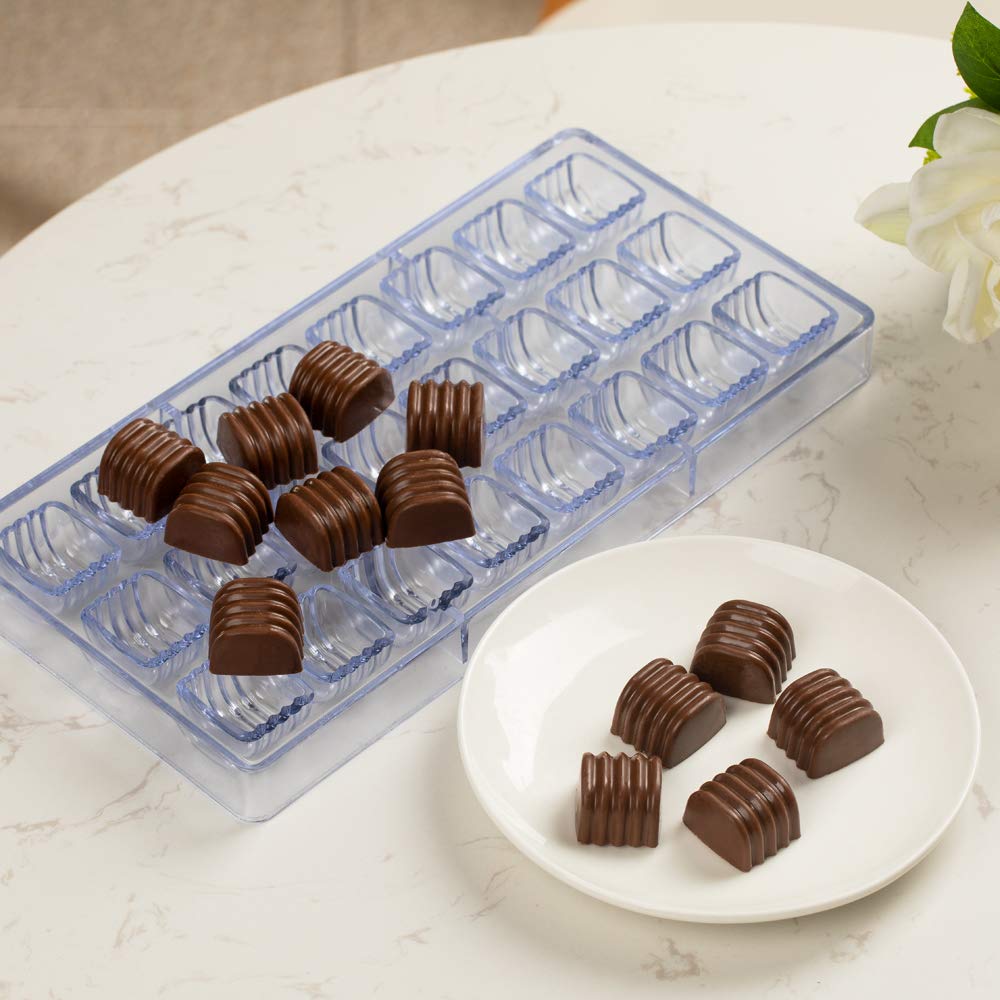 Restaurantware Pastry Tek 10.8 x 5.3 Inch Clear Polycarbonate Dessert Molds - 10 Rigid Cylinder Chocolate Candy Molds with 24 Cavities | Freezer & Dishwasher Safe | Perfect for Baking, Candy Making, Cake Decorating & Professional Pastry Use
