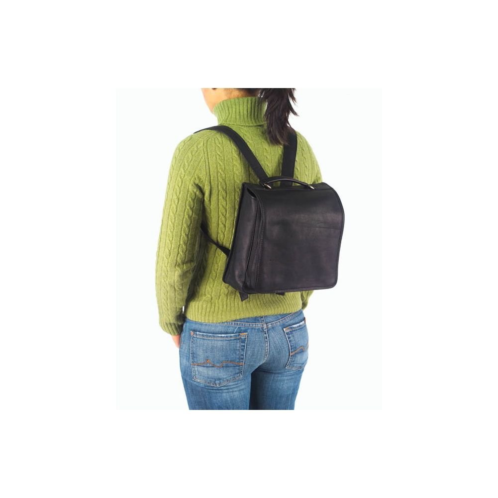 Genuine Vachetta Leather Hip To Be Square Backpack in Café Brown - Stylish & Durable for Work, Travel & College