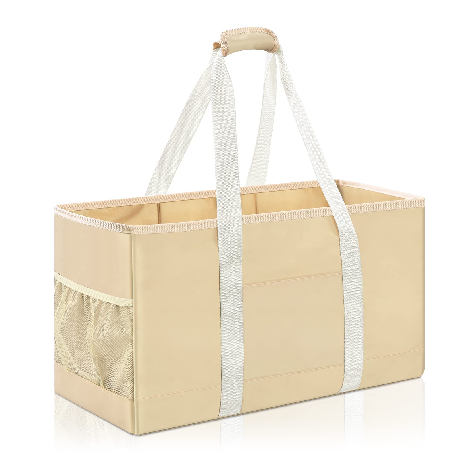 Extra Large Reusable Grocery Tote Bag - Foldable Collapsible Shopping Bag for Groceries, Storage, Picnic, Beach & Travel - Durable Eco-Friendly Shopping Tote for Women & Men