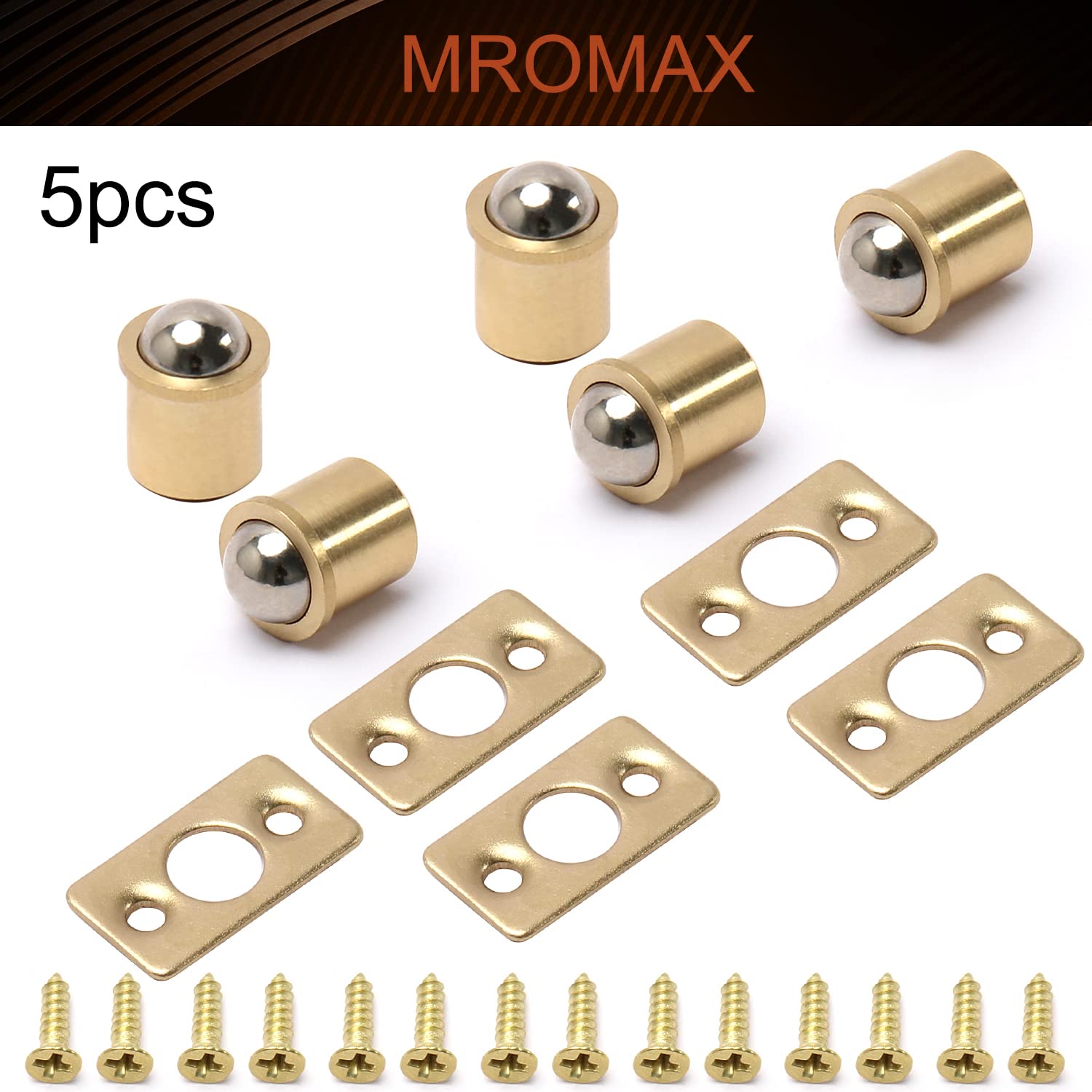 **MroMax 20Pcs Brass Ball Catch for Closet Doors - 0.37