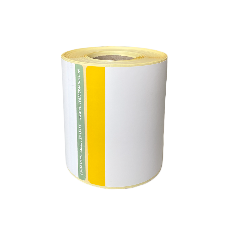 Eco-Friendly Compostable Shipping Labels - 100% Biodegradable Adhesive Sticker Rolls for Sustainable Packaging & Mailing