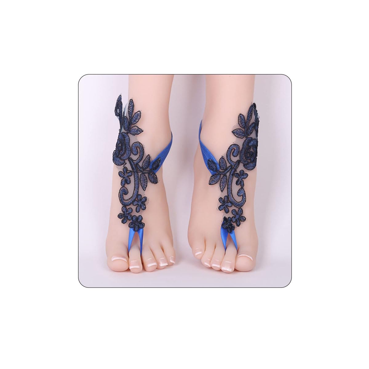 Elegant French Lace Barefoot Sandals - Bridal Wedding Accessories, Sexy Beach Crochet Foot Jewelry for Women | Perfect for Beach Weddings, Boho Parties & Summer Festivals