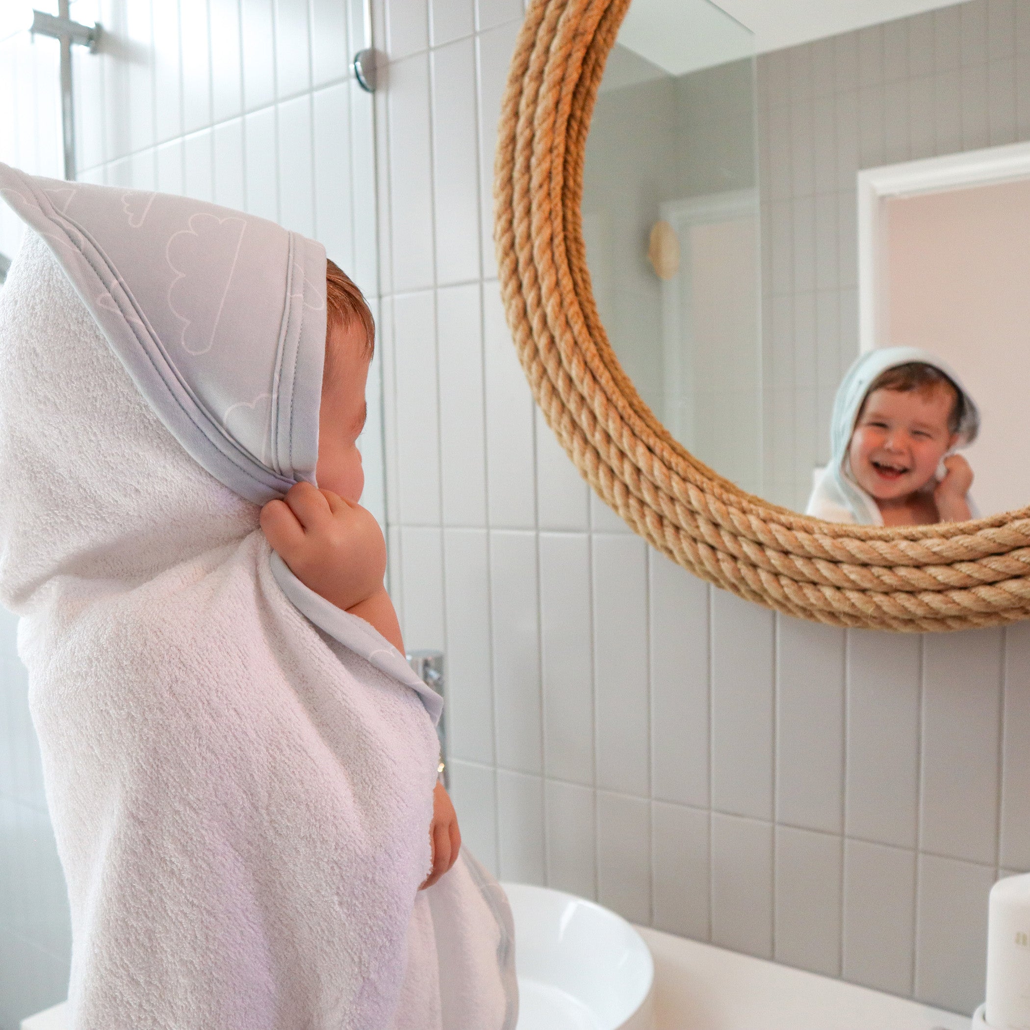 Nordic Style 2-Pack Hooded Baby Towel Set - Soft Dusty Sky & Mint for Newborns, Infants | Perfect for Bath Time, Swimming, and Beach Outings
