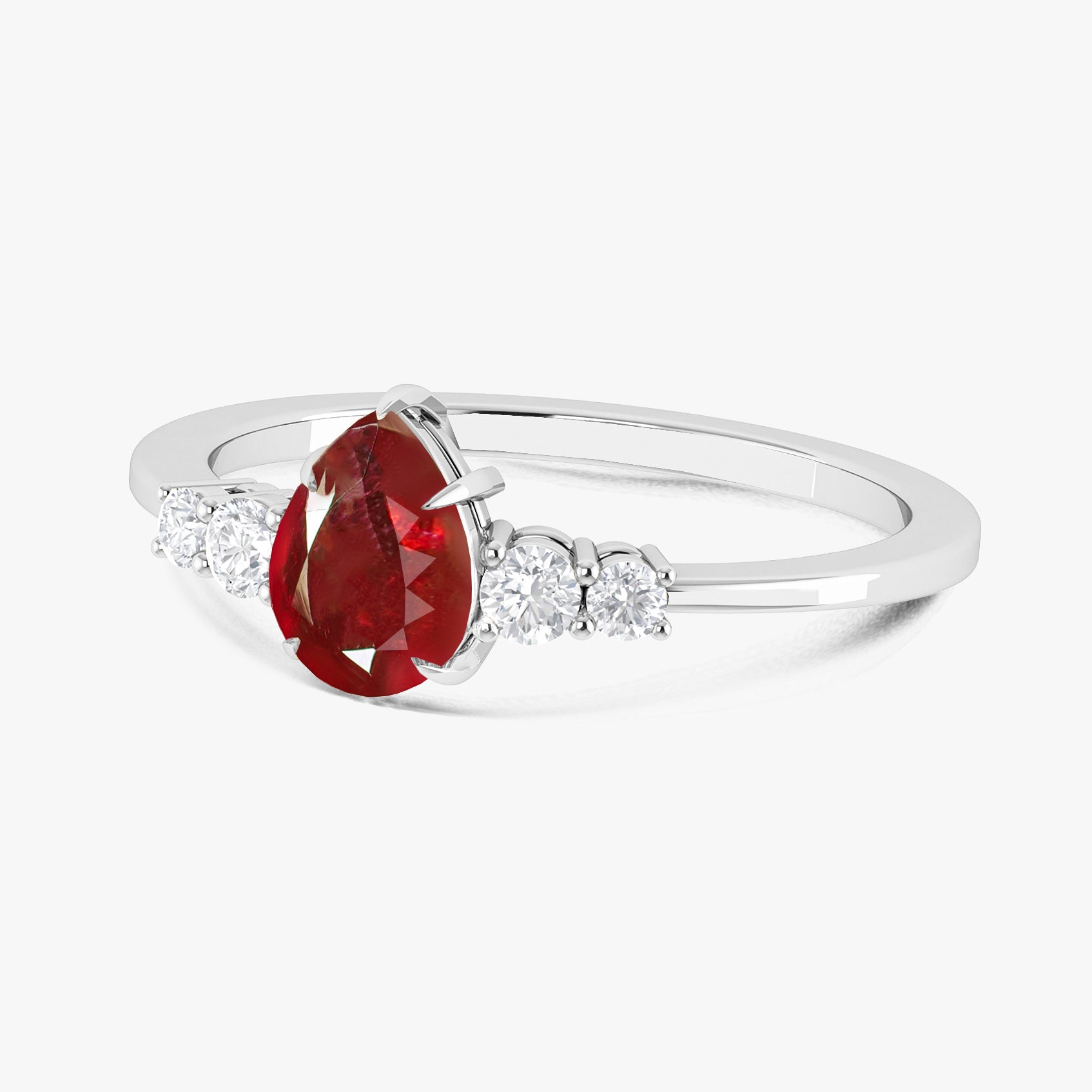 Natural Red Ruby Faceted Pear Ring – Elegant Handcrafted Sterling Silver Jewelry for Women | Perfect for Weddings, Anniversaries & Special Occasions